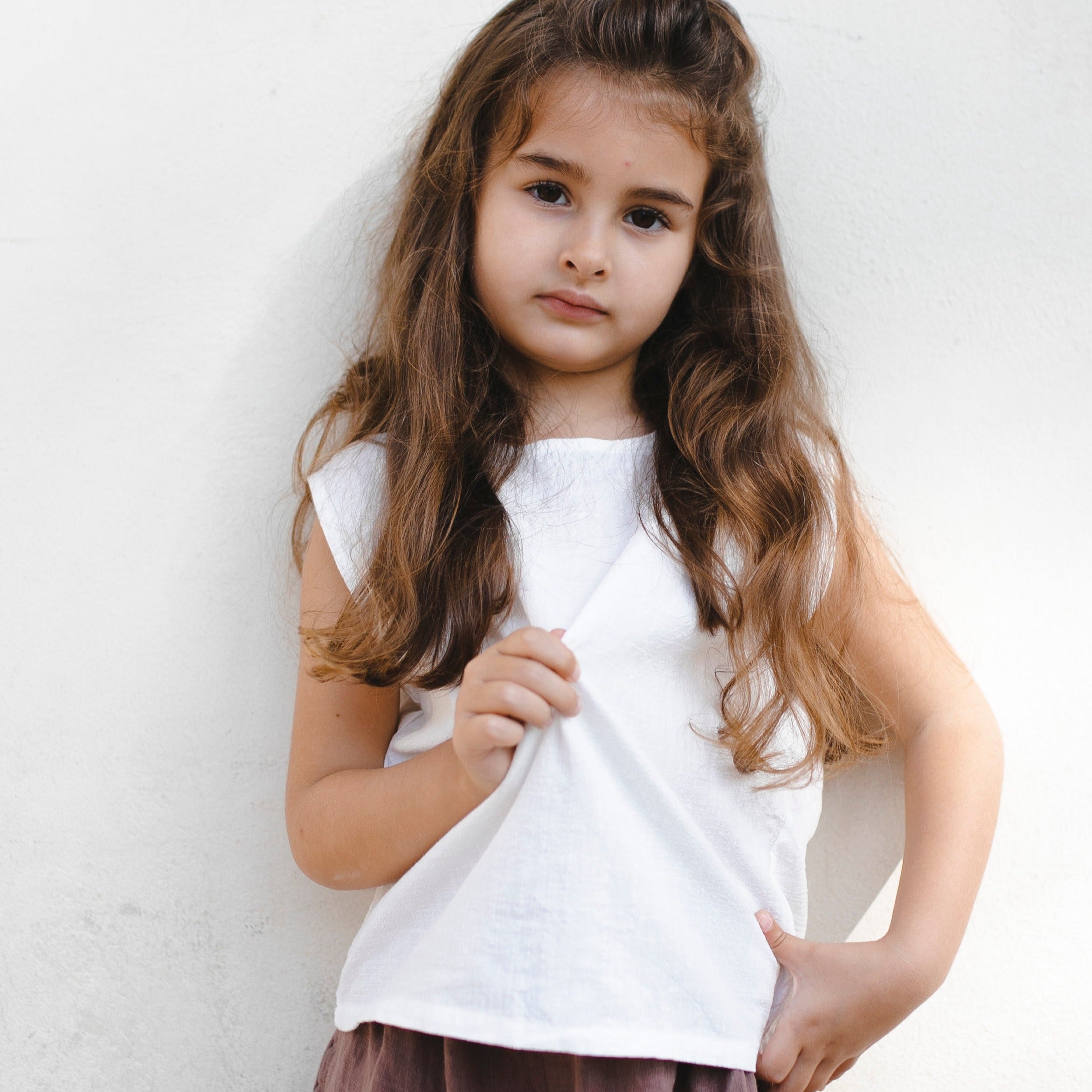 Fabric top "Kim" (white) - PaPeony