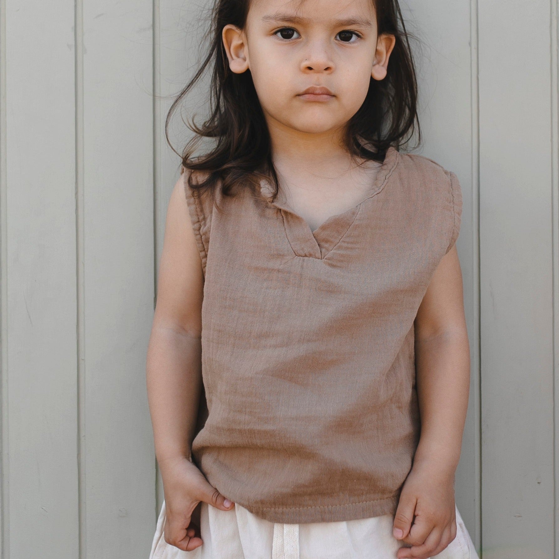 Unisex muslin top "Sharon" (milk chocolate) - PaPeony