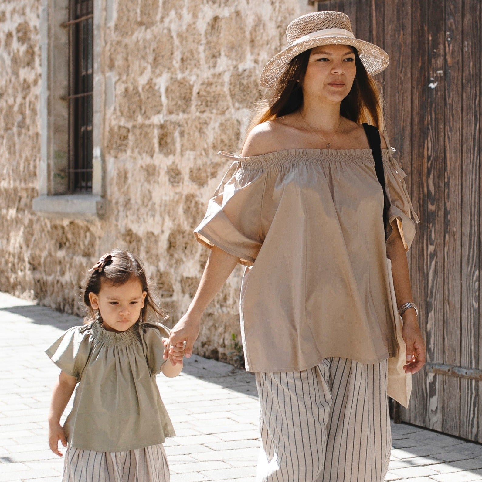 Puff sleeve blouse "Viktoria" (khaki) - PaPeony