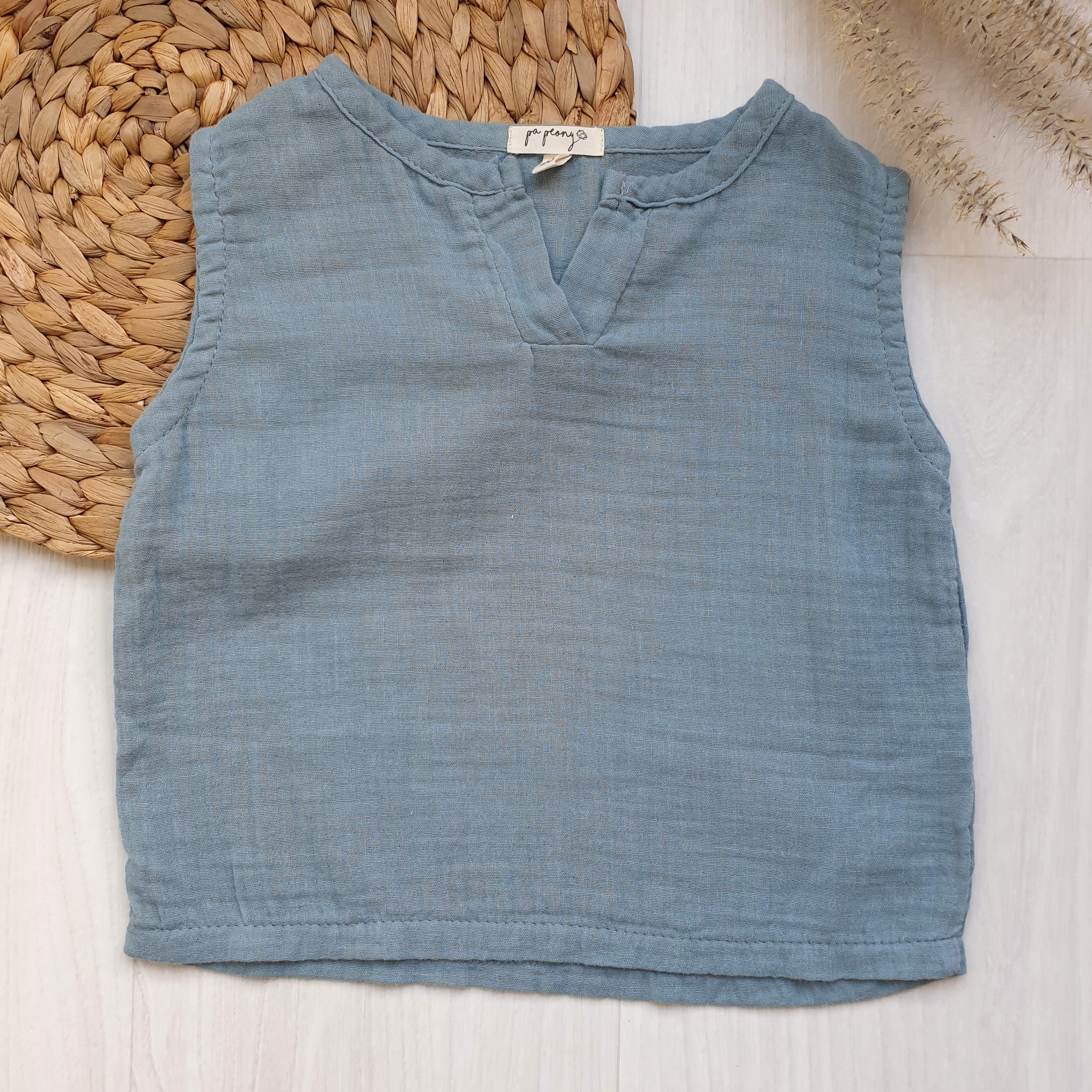 טופ יוניסקס מבד טטרה (תכלת) - PaPeony