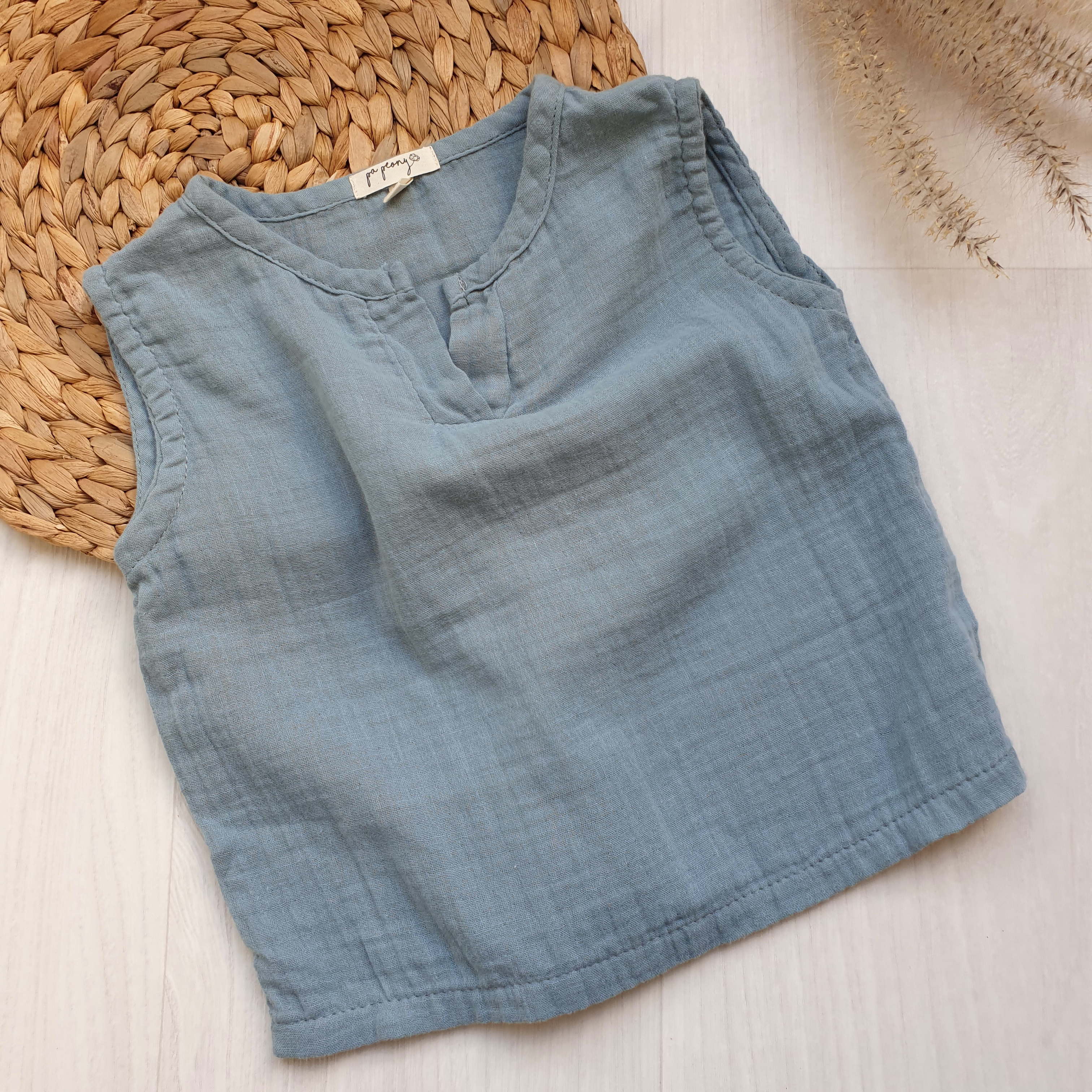 טופ יוניסקס מבד טטרה (תכלת) - PaPeony