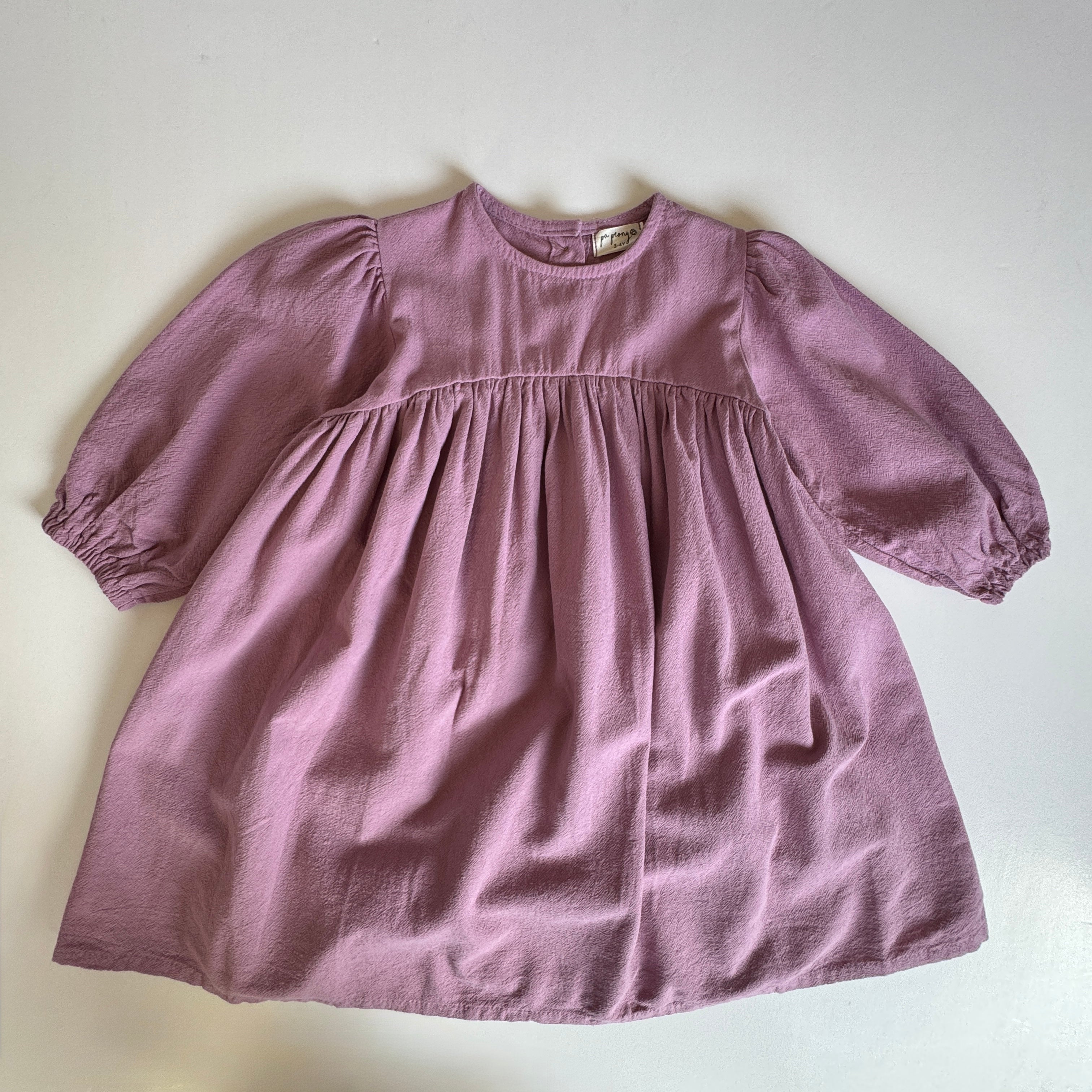 Linen dress with buttons at the back "Lilac" - PaPeony