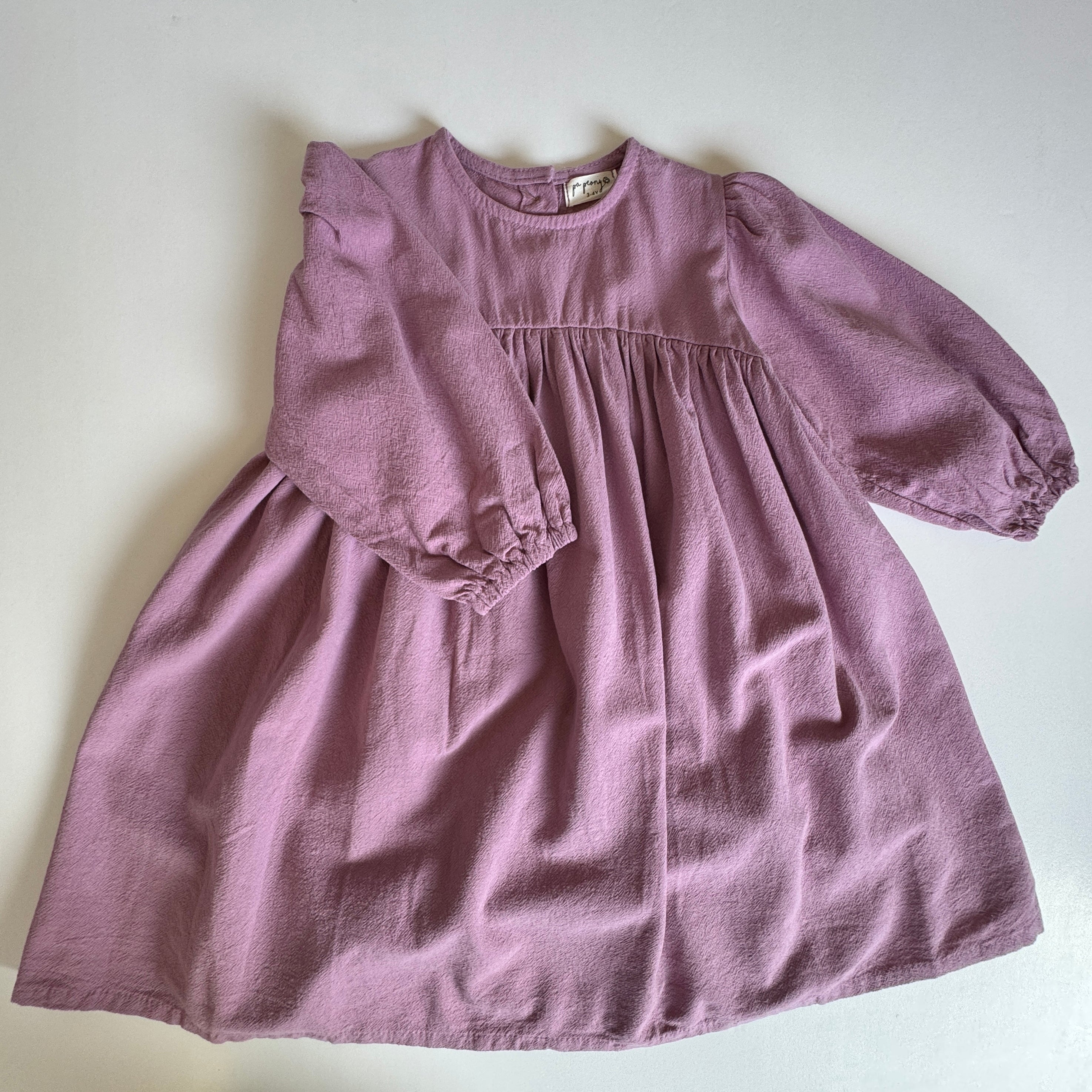 Linen dress with buttons at the back "Lilac" - PaPeony