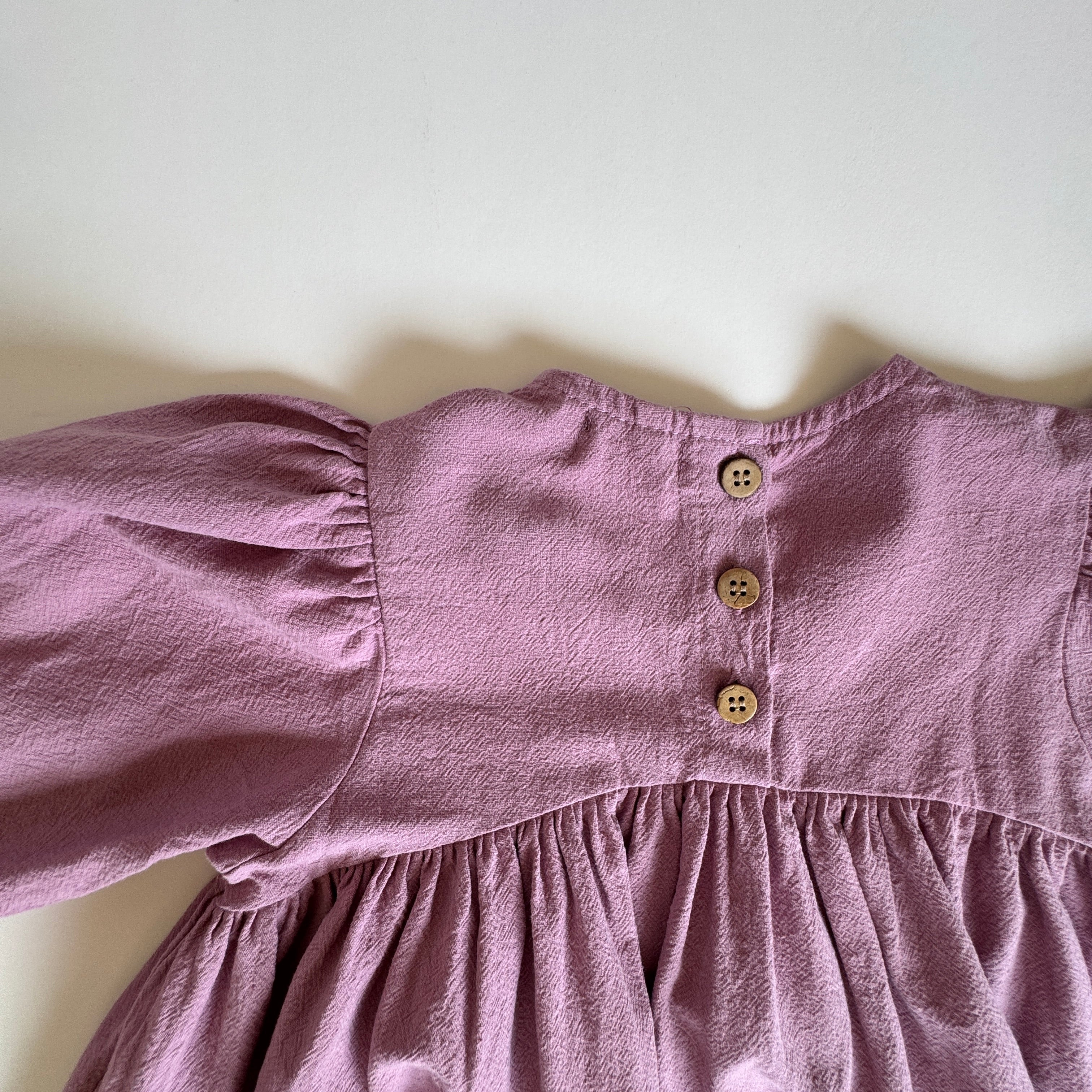 Linen dress with buttons at the back "Lilac" - PaPeony