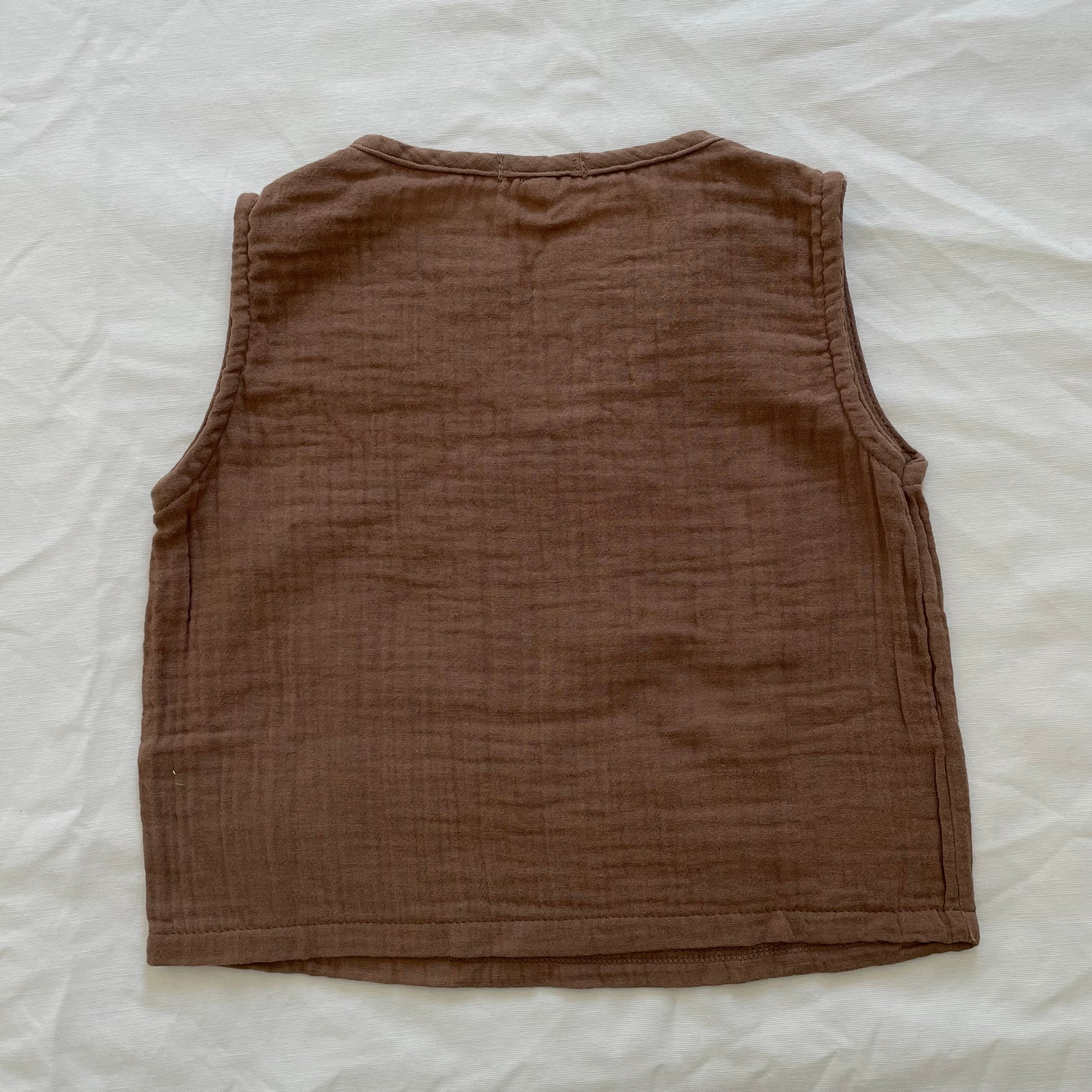 Unisex muslin top "Sharon" (white) - PaPeony