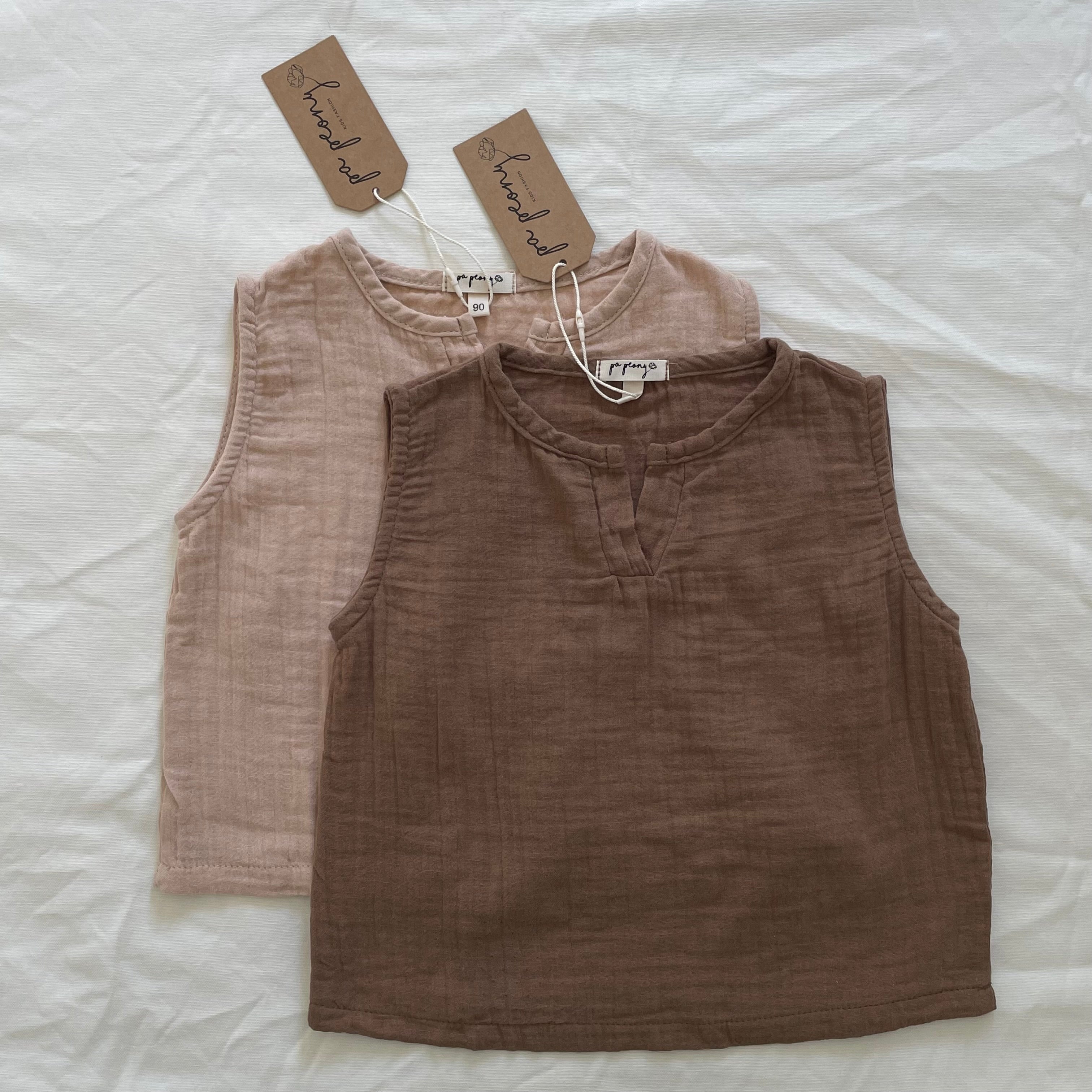 Unisex muslin top "Sharon" (cream) - PaPeony