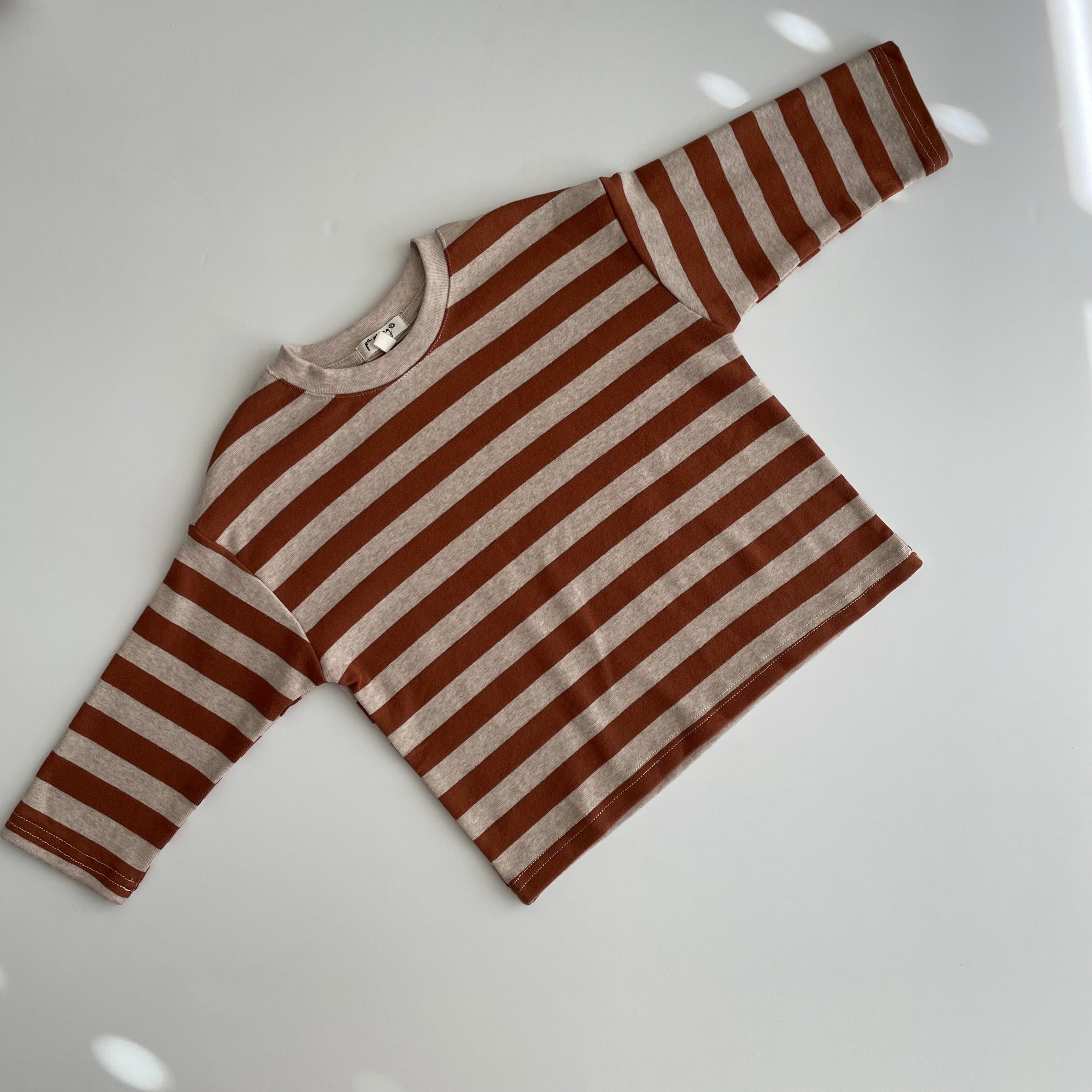 חולצת טי עם קשמיר "זיו" (פס קפה) - PaPeony