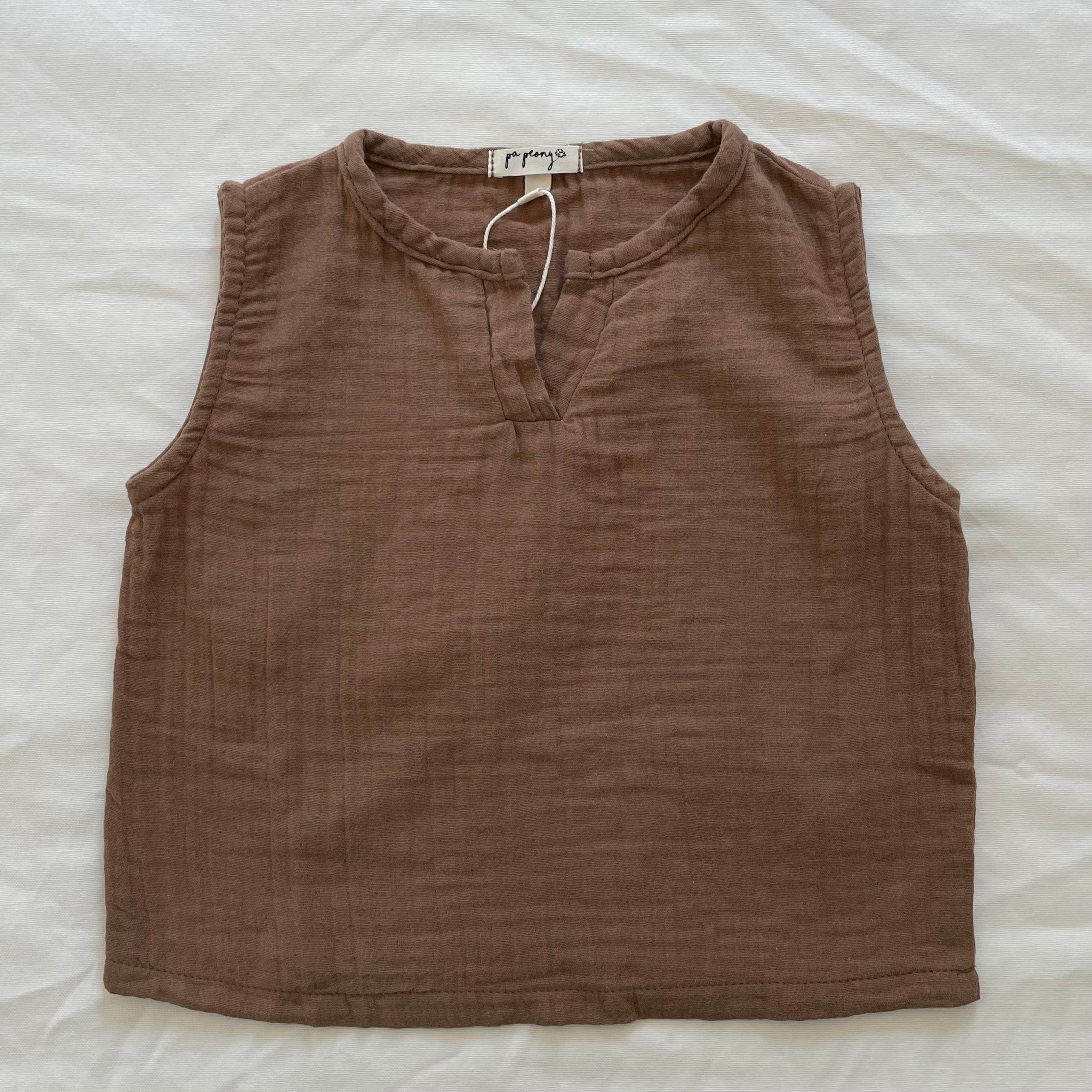 Unisex muslin top "Sharon" (white) - PaPeony