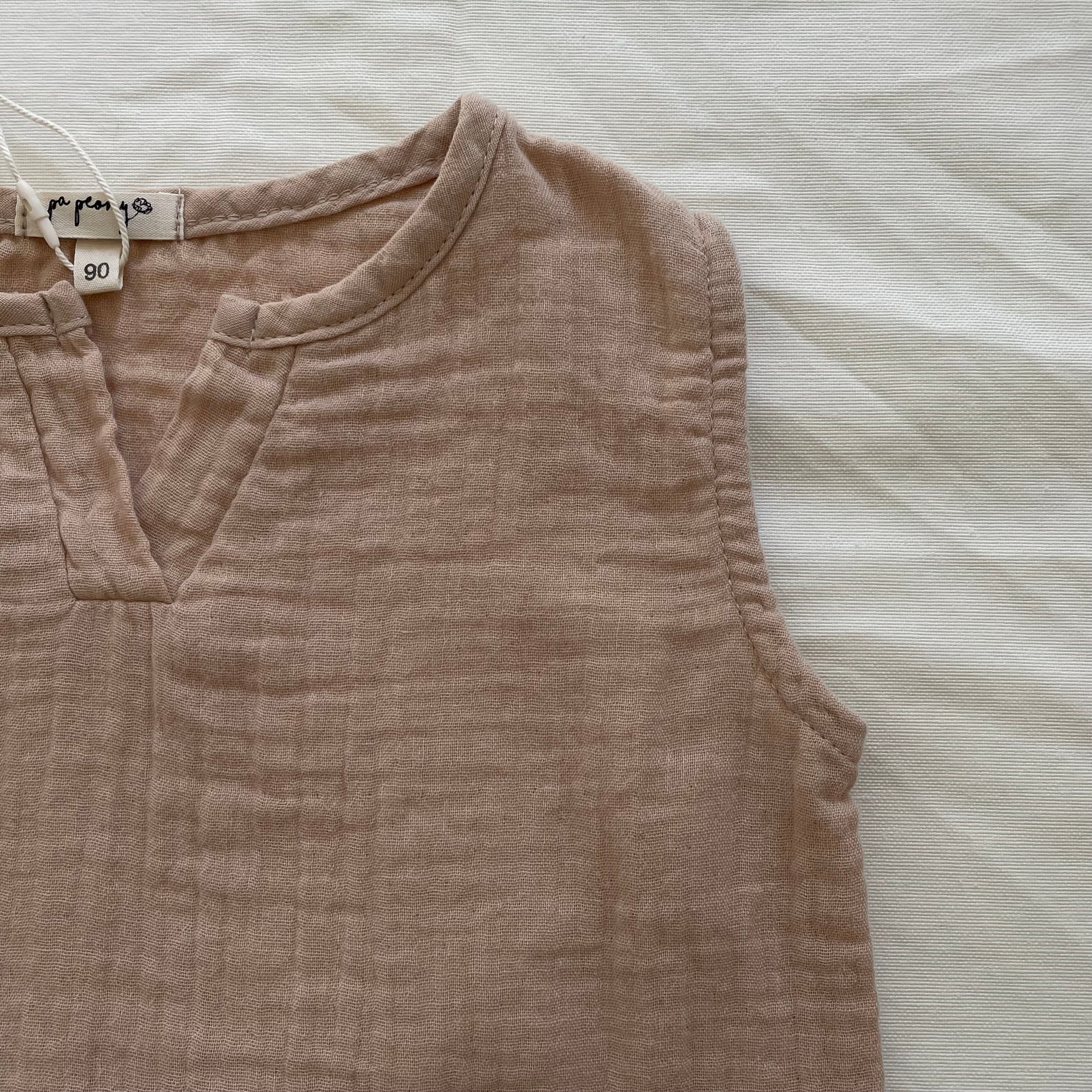 Unisex muslin top "Sharon" (white) - PaPeony