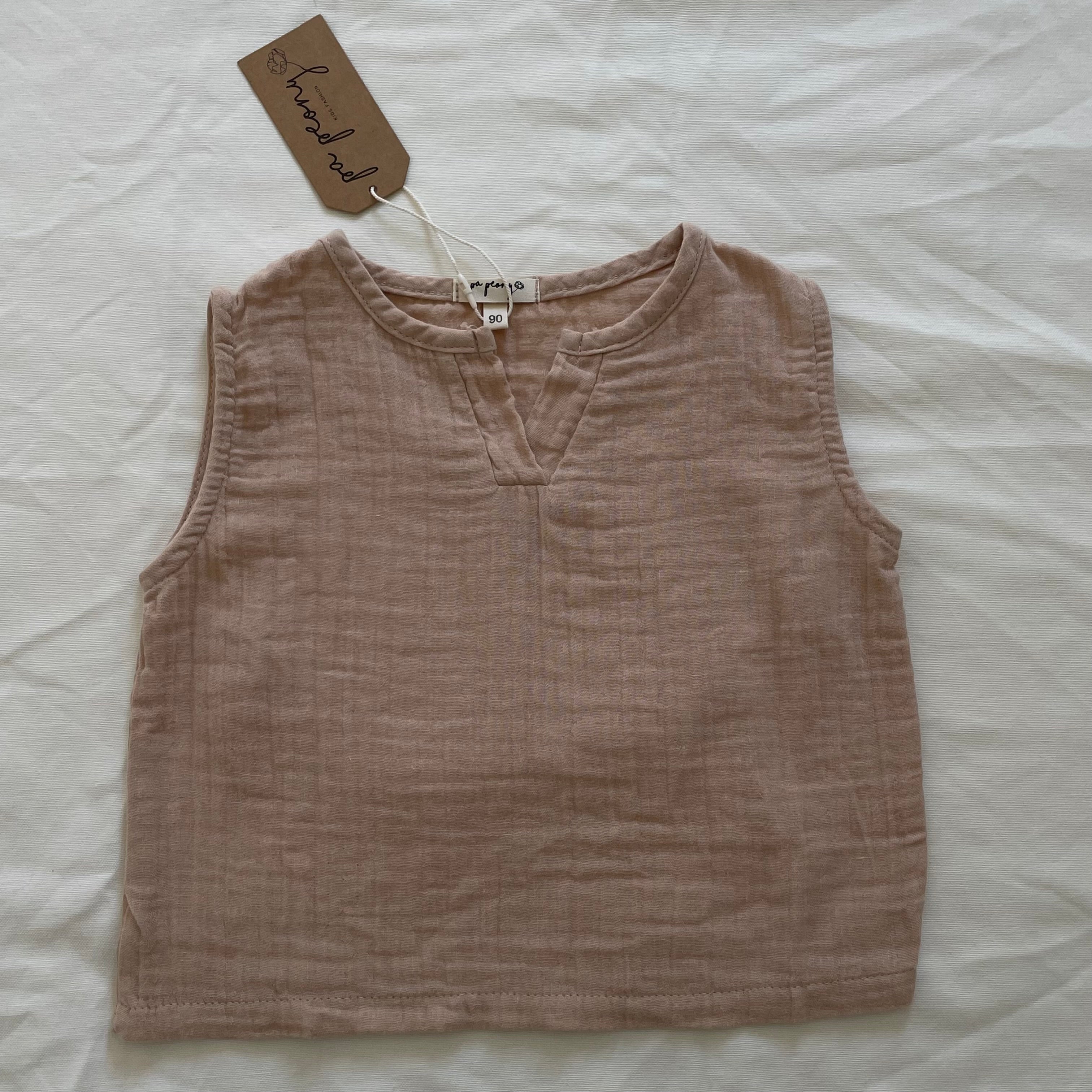 Unisex muslin top "Sharon" (white) - PaPeony