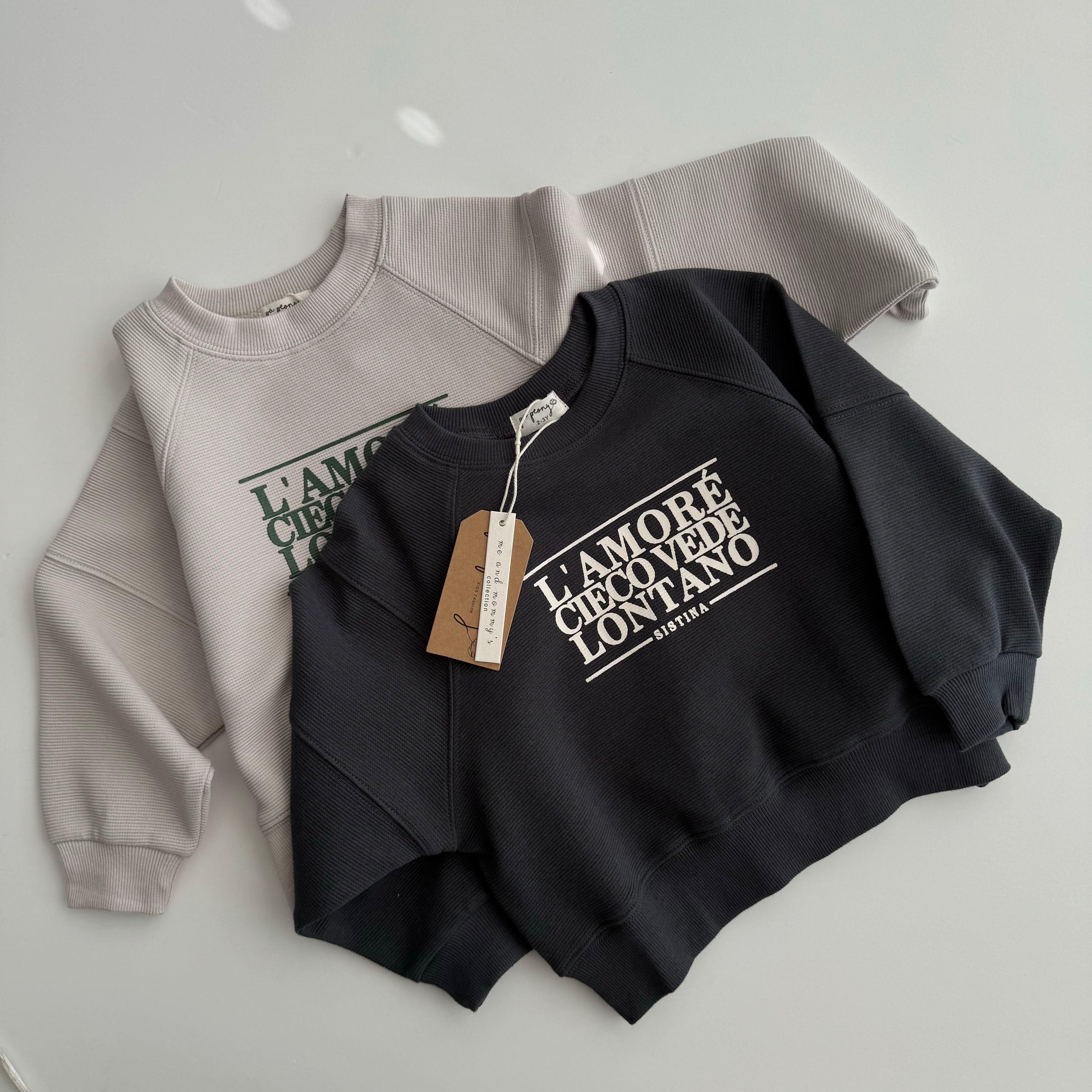 Sweatshirt "L`amore" (dark grey) - PaPeony