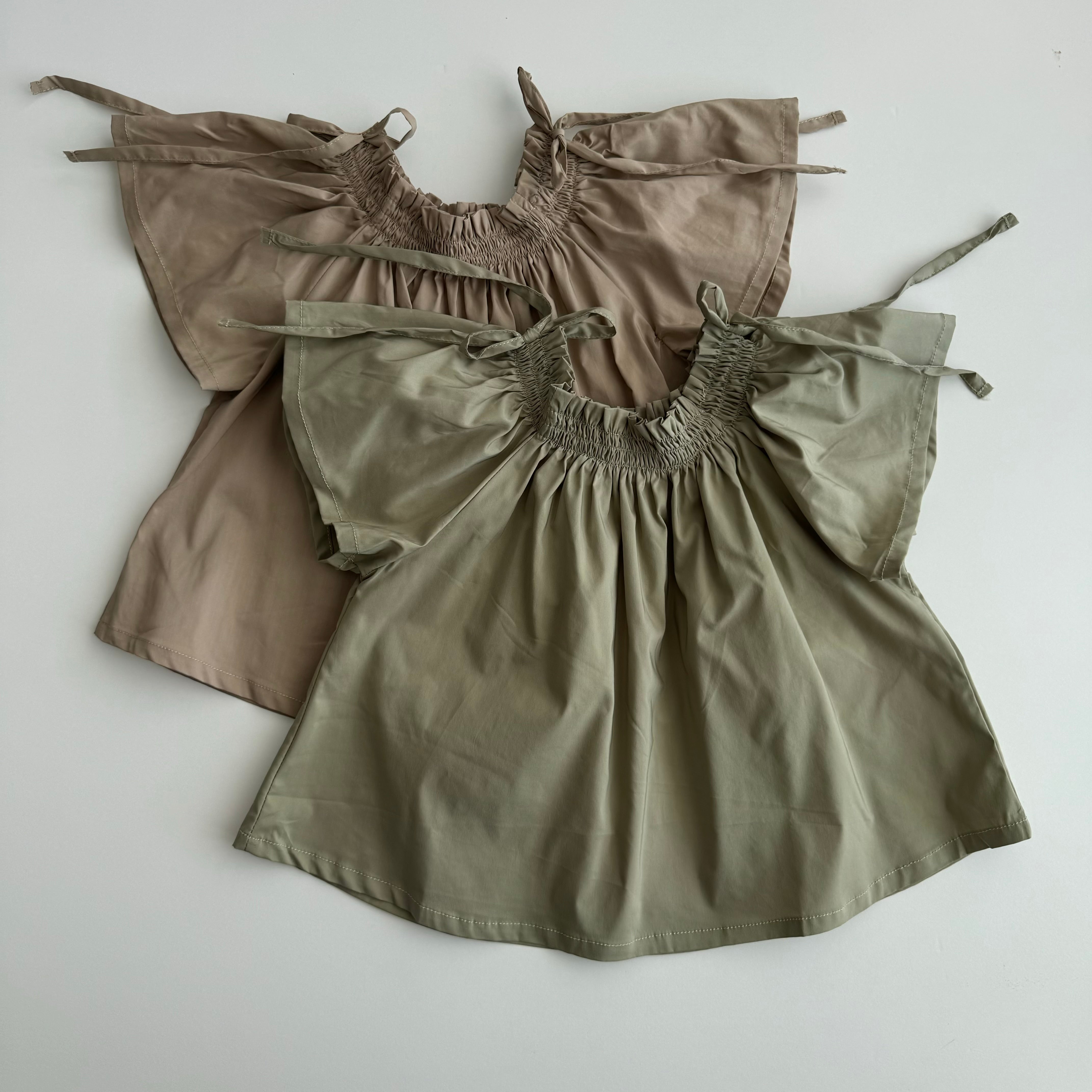 Puff sleeve blouse "Viktoria" (khaki) - PaPeony