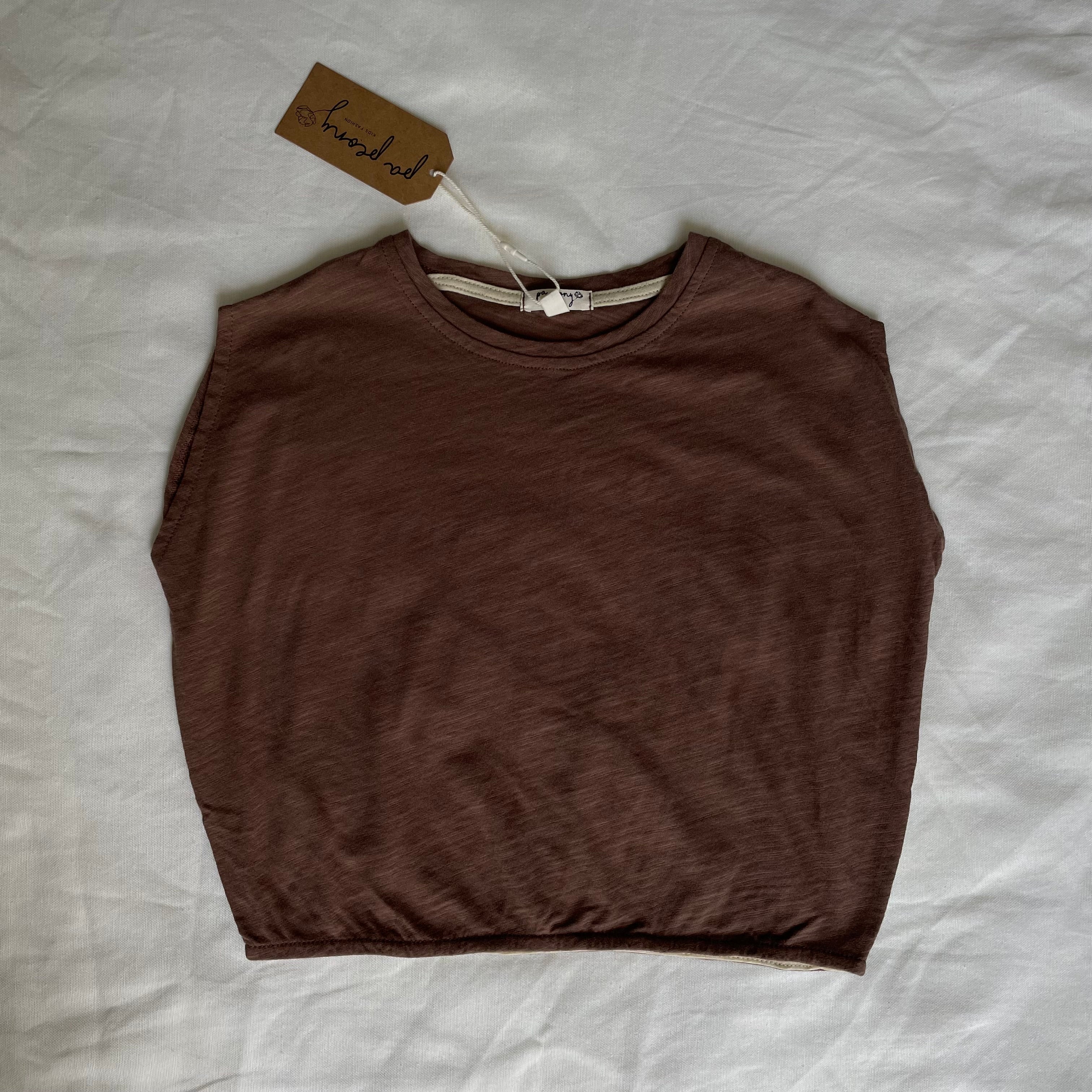 גופייה רחבה "אנדי" (חום) - PaPeony