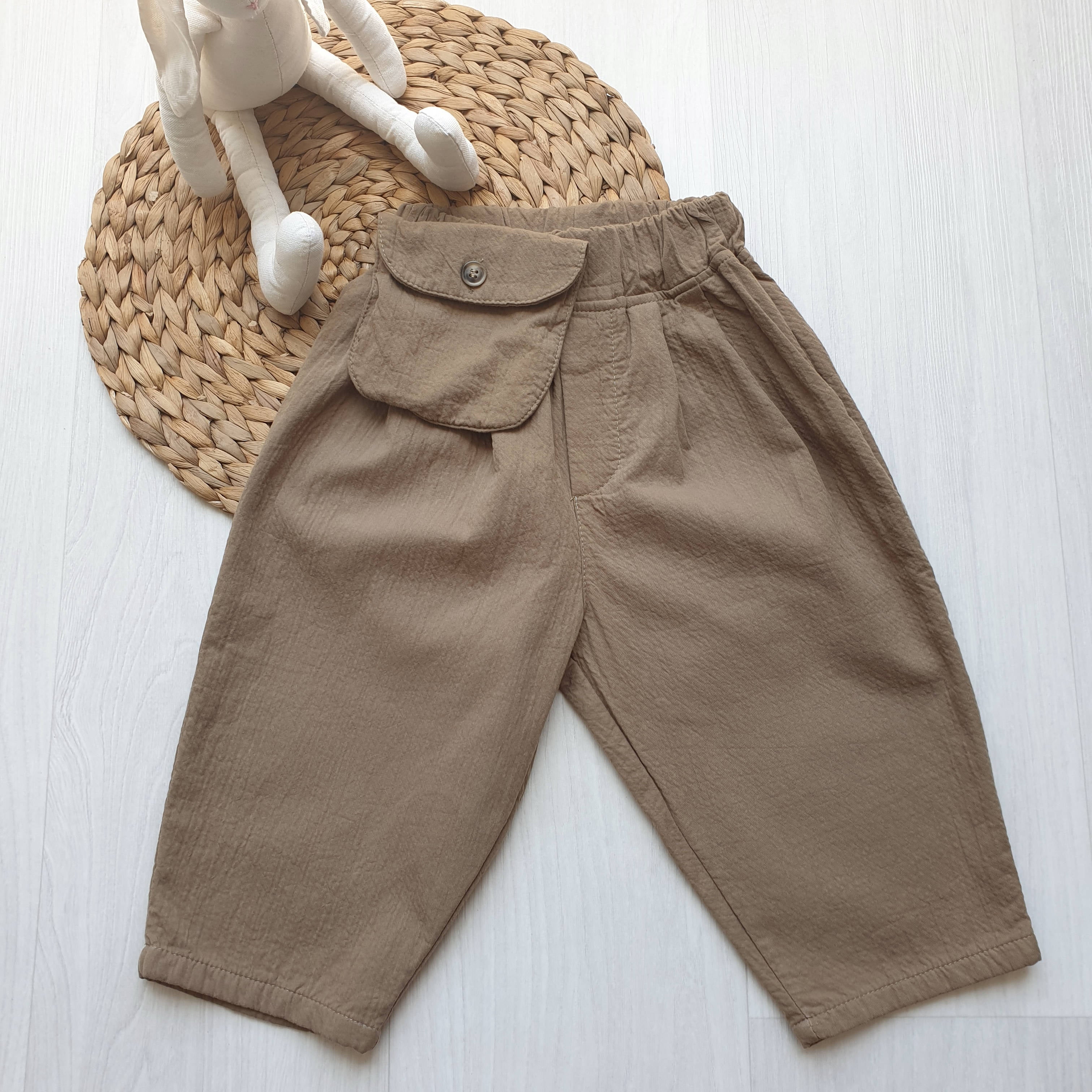 מכנסיים עם כיס חיצוני (ורוד מעושן) - PaPeony