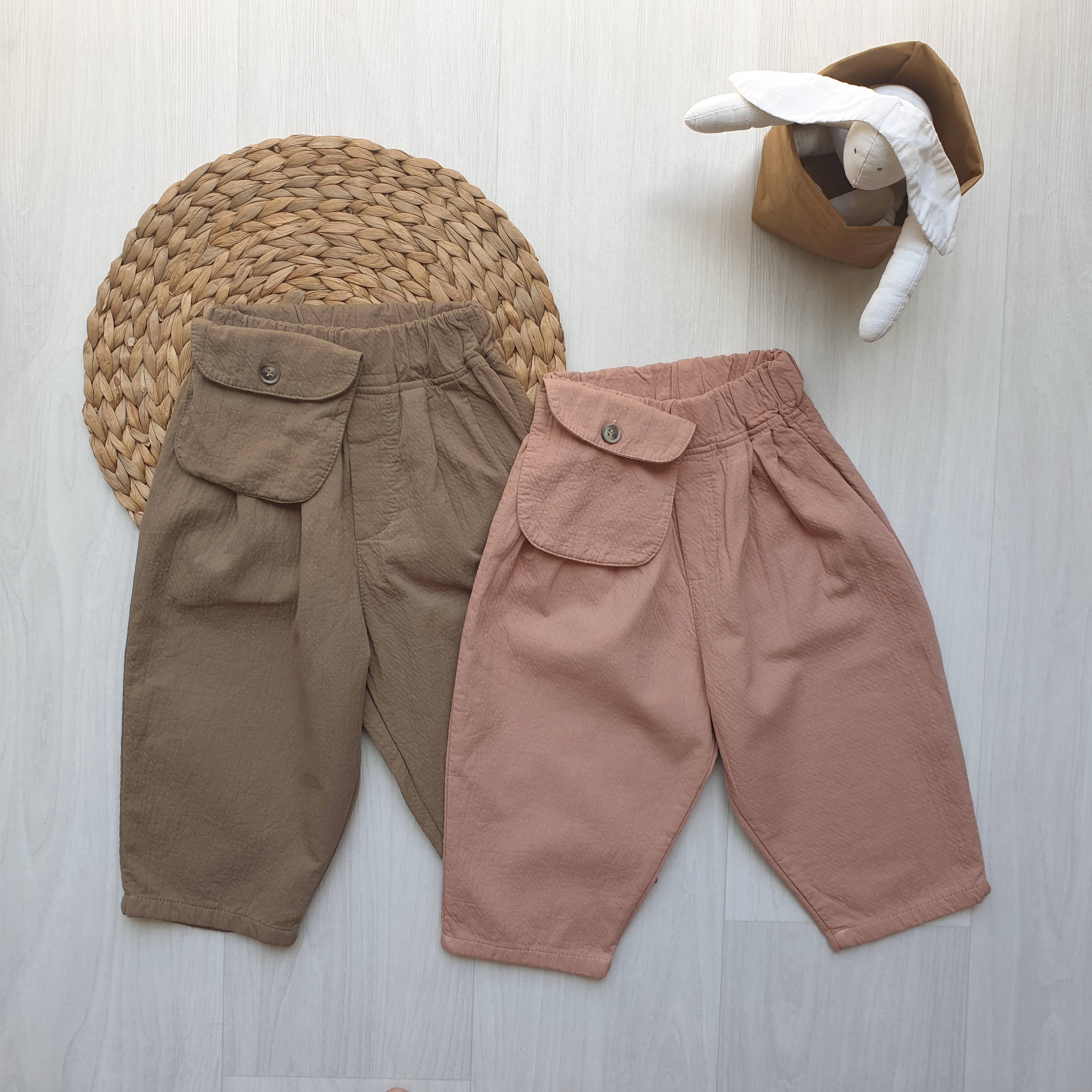 מכנסיים עם כיס חיצוני (ירוק חקי) - PaPeony