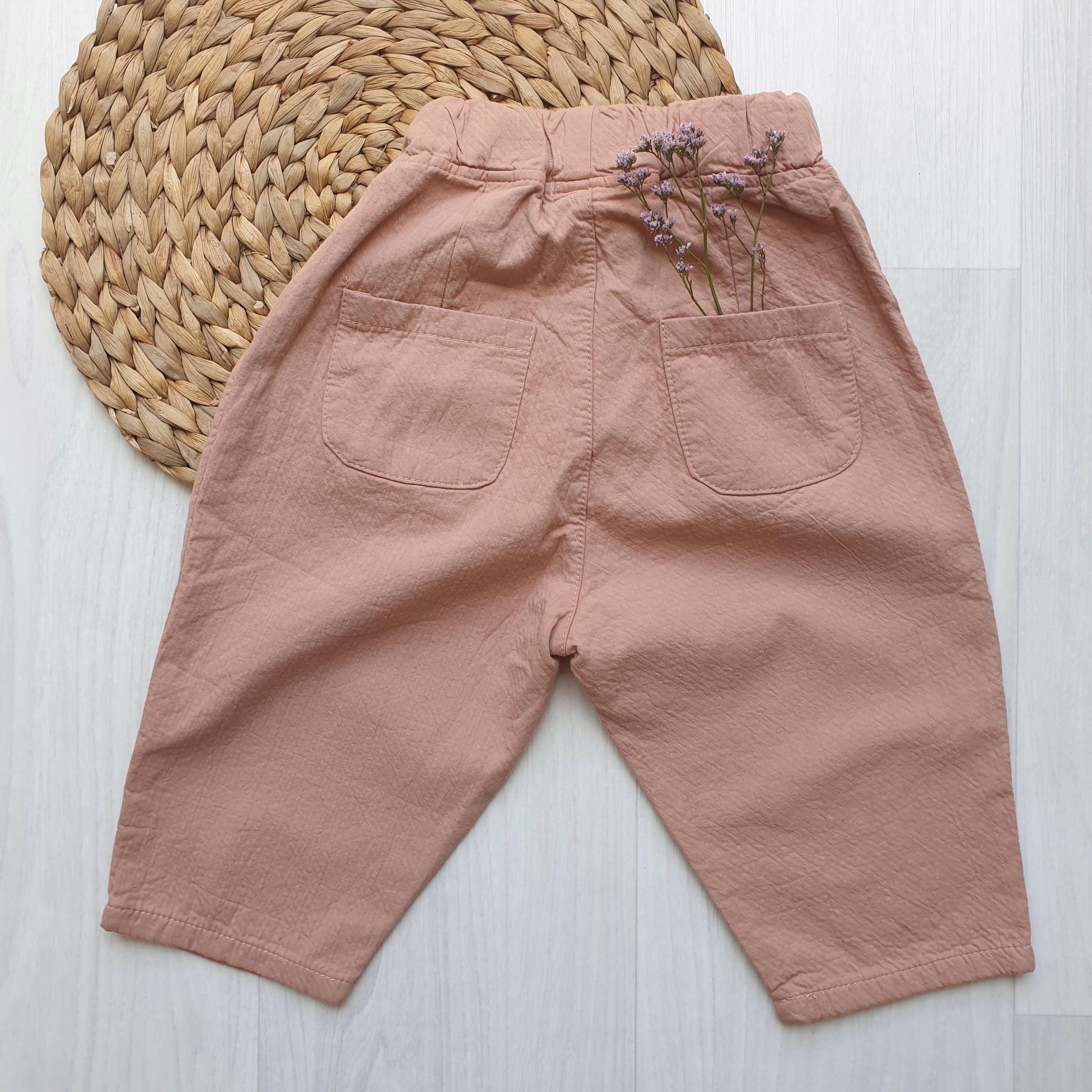 מכנסיים עם כיס חיצוני (ורוד מעושן) - PaPeony