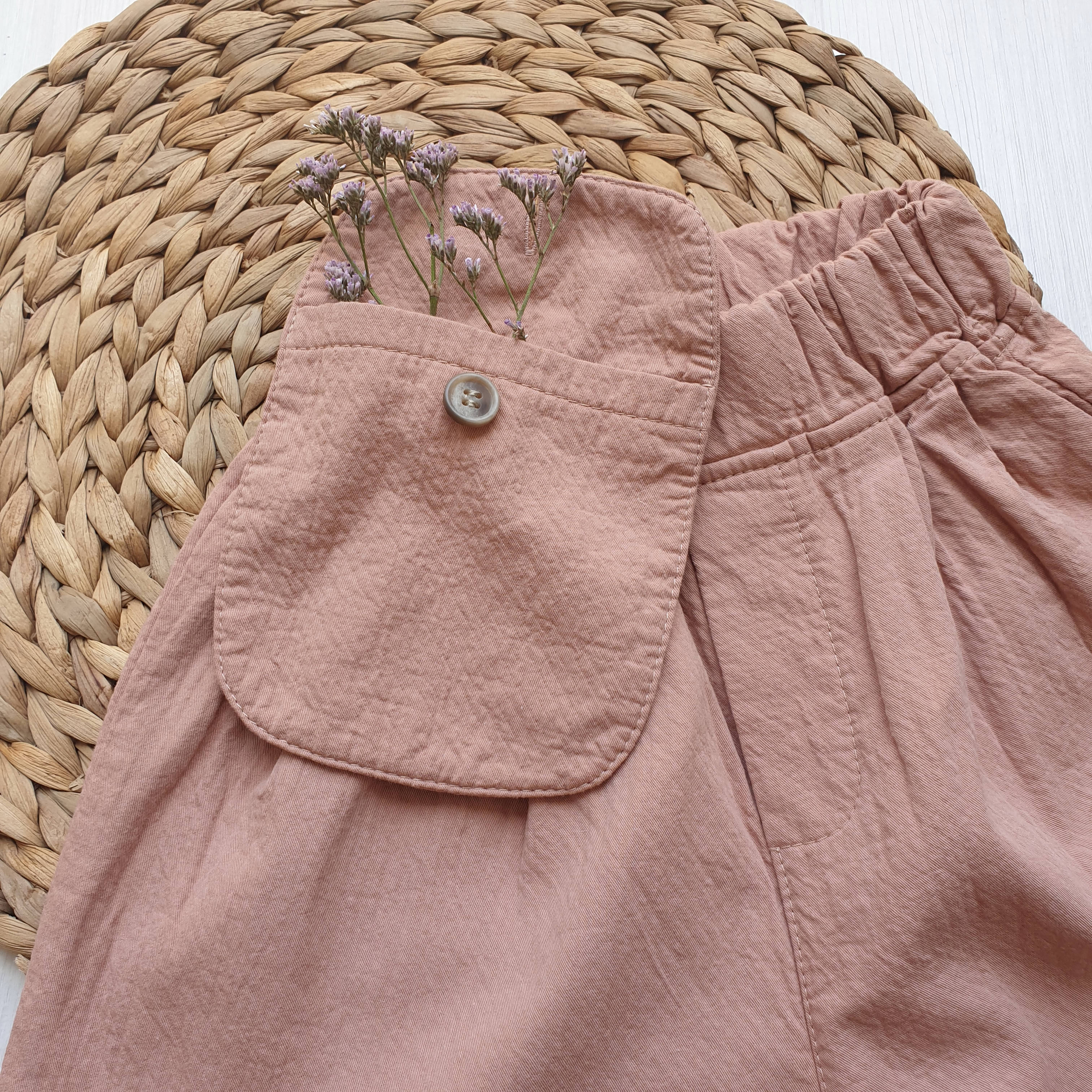 מכנסיים עם כיס חיצוני (ורוד מעושן) - PaPeony