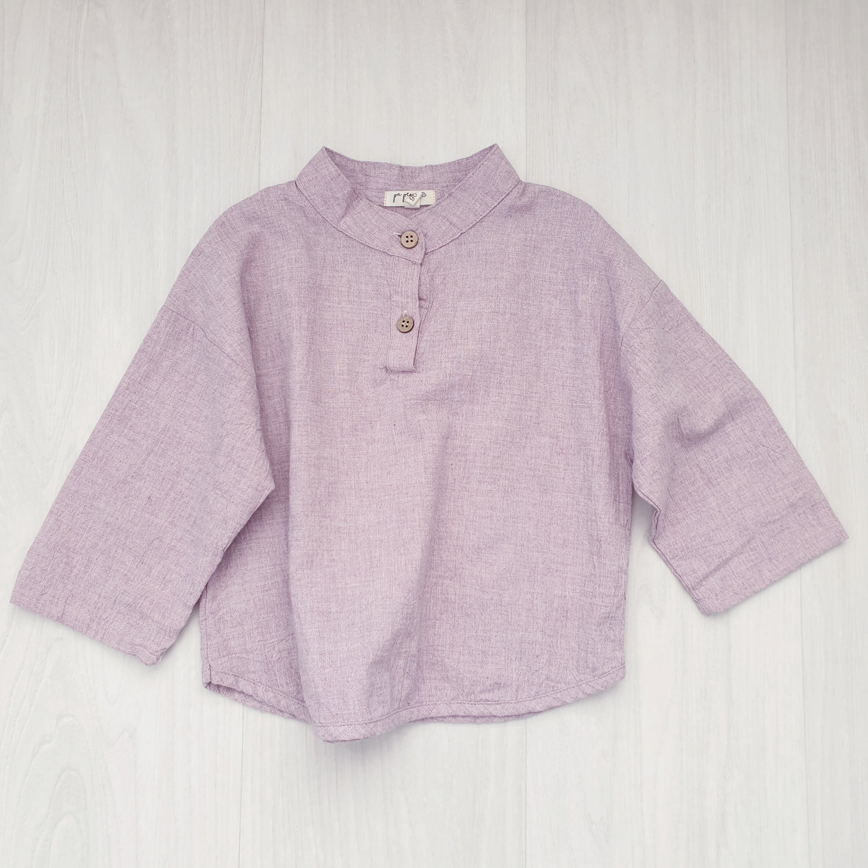 מכופתרת עם צווארון סיני (אפור) - PaPeony