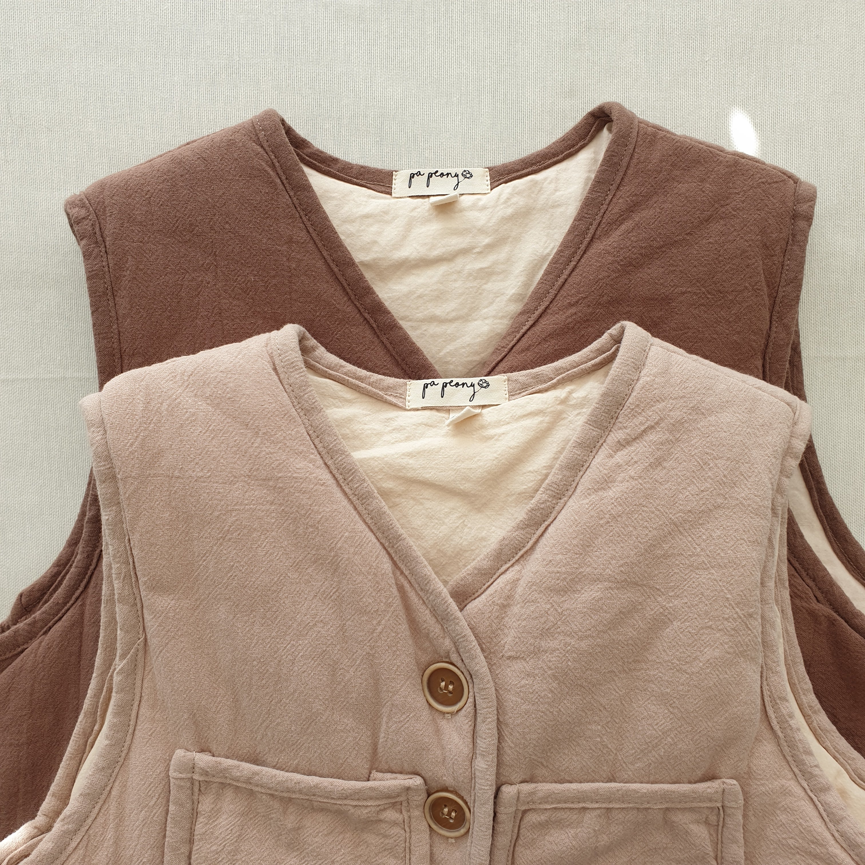 וסט מרופד בסגנון רטרו (קפה) - PaPeony