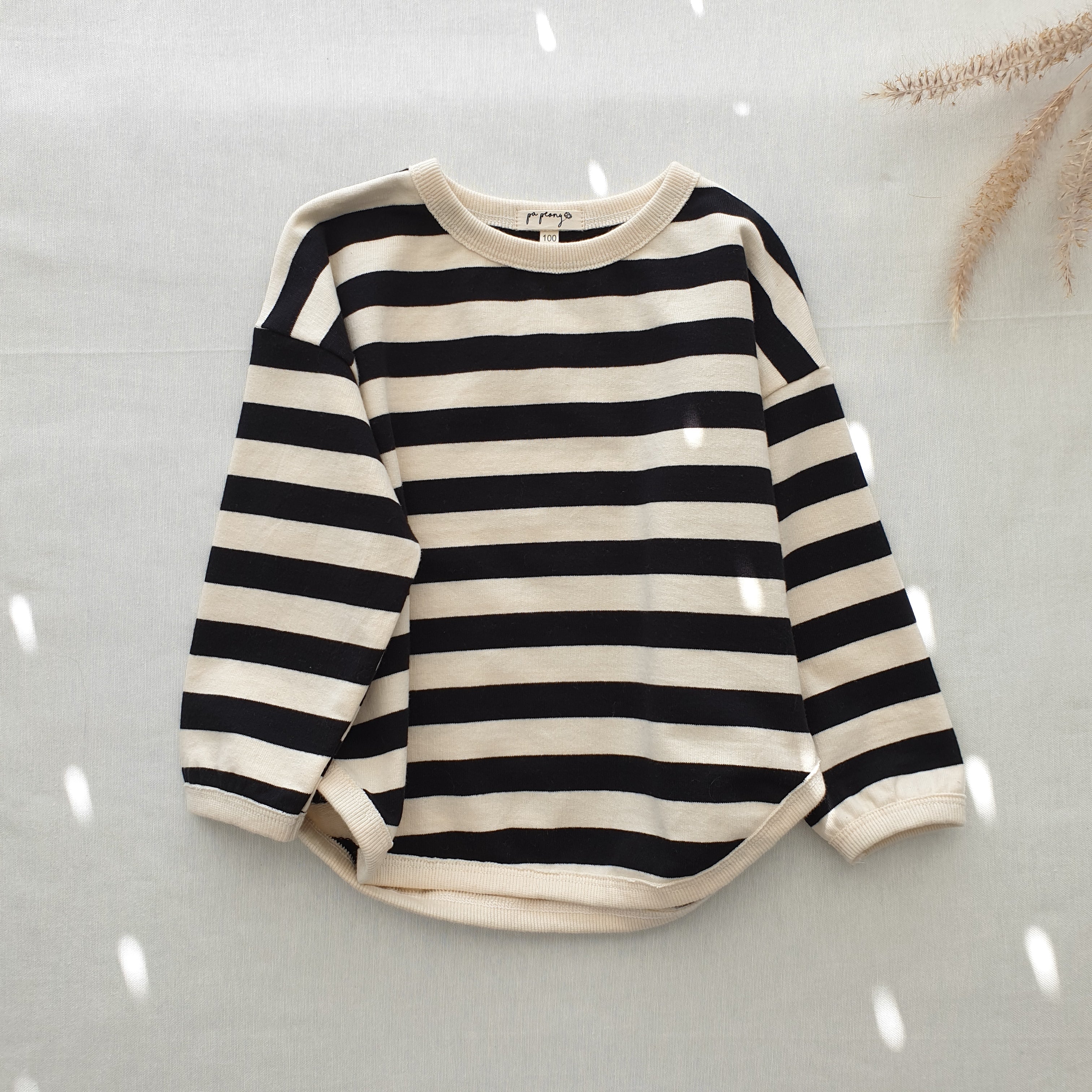 סווטשירט דק עם פסים (קאמל) - PaPeony