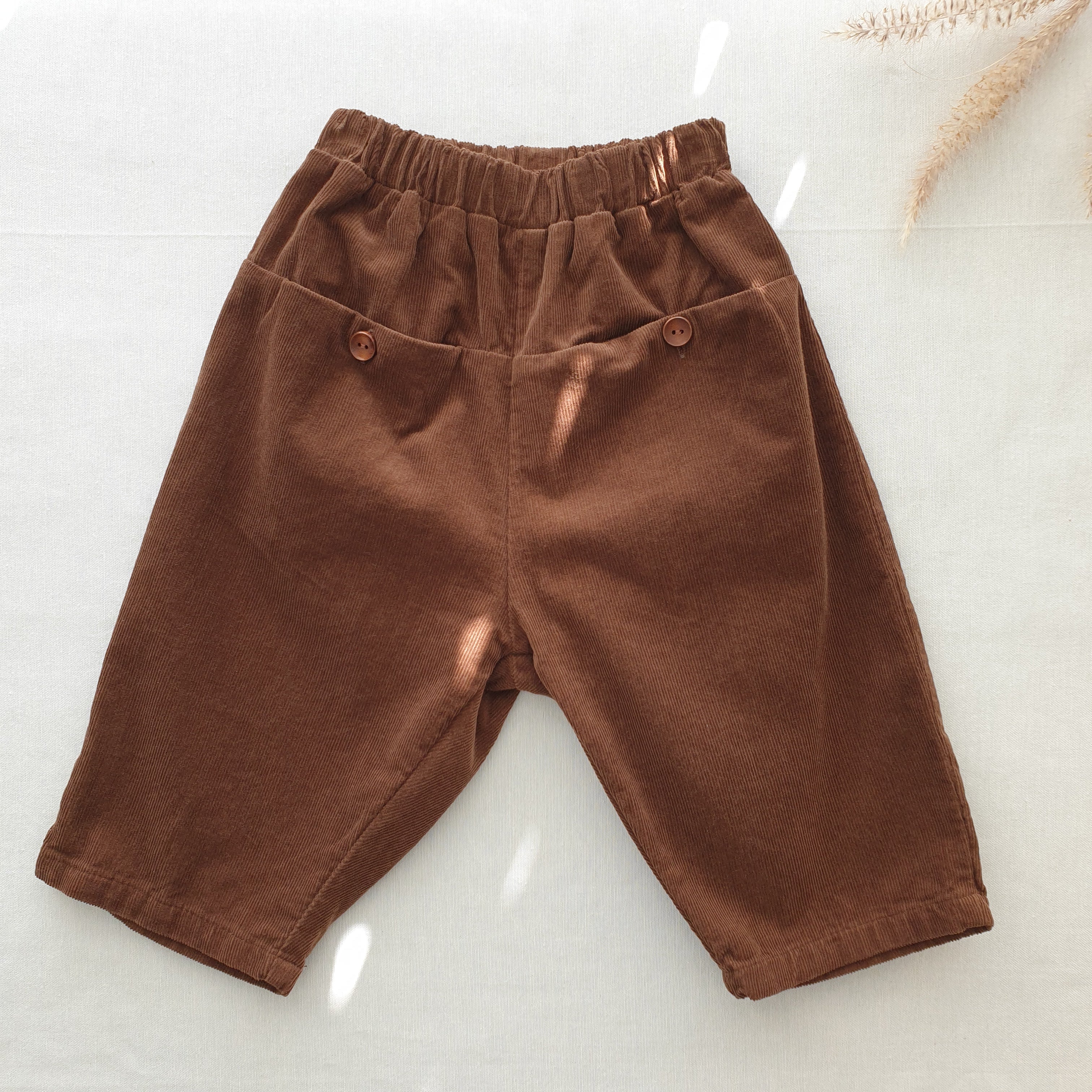 מכנסי קורדרוי רחבים (חום) - PaPeony