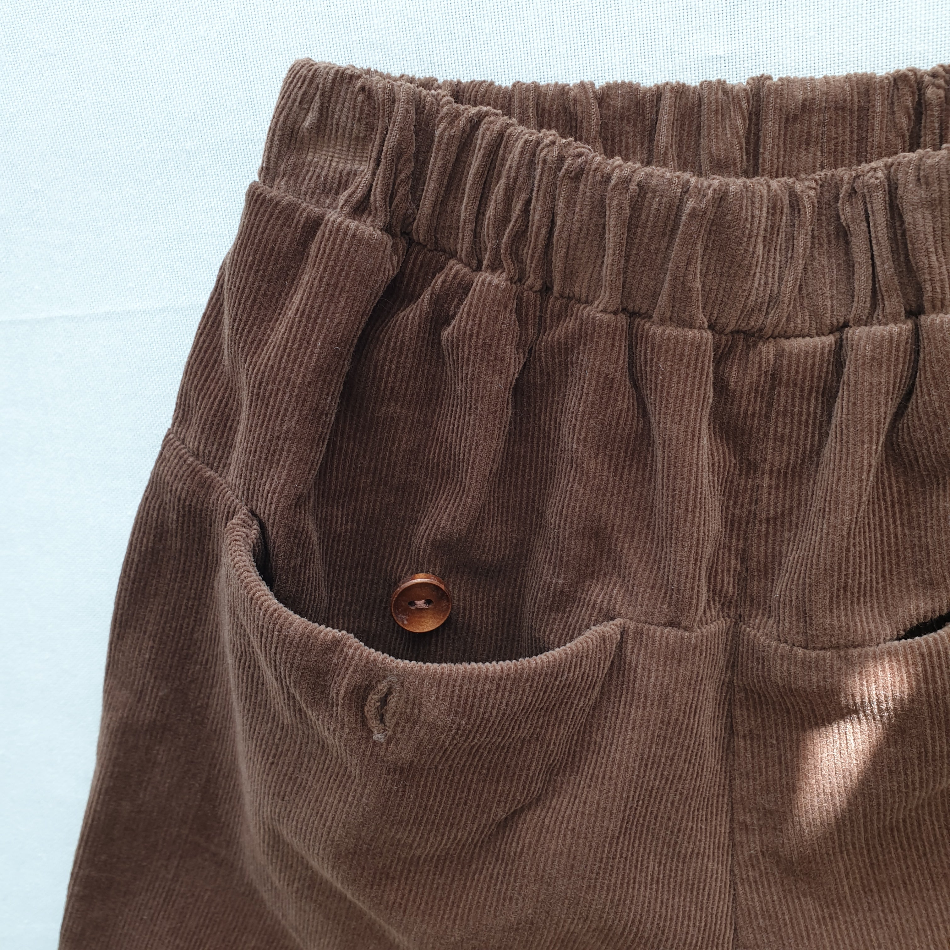 מכנסי קורדרוי רחבים (חום) - PaPeony