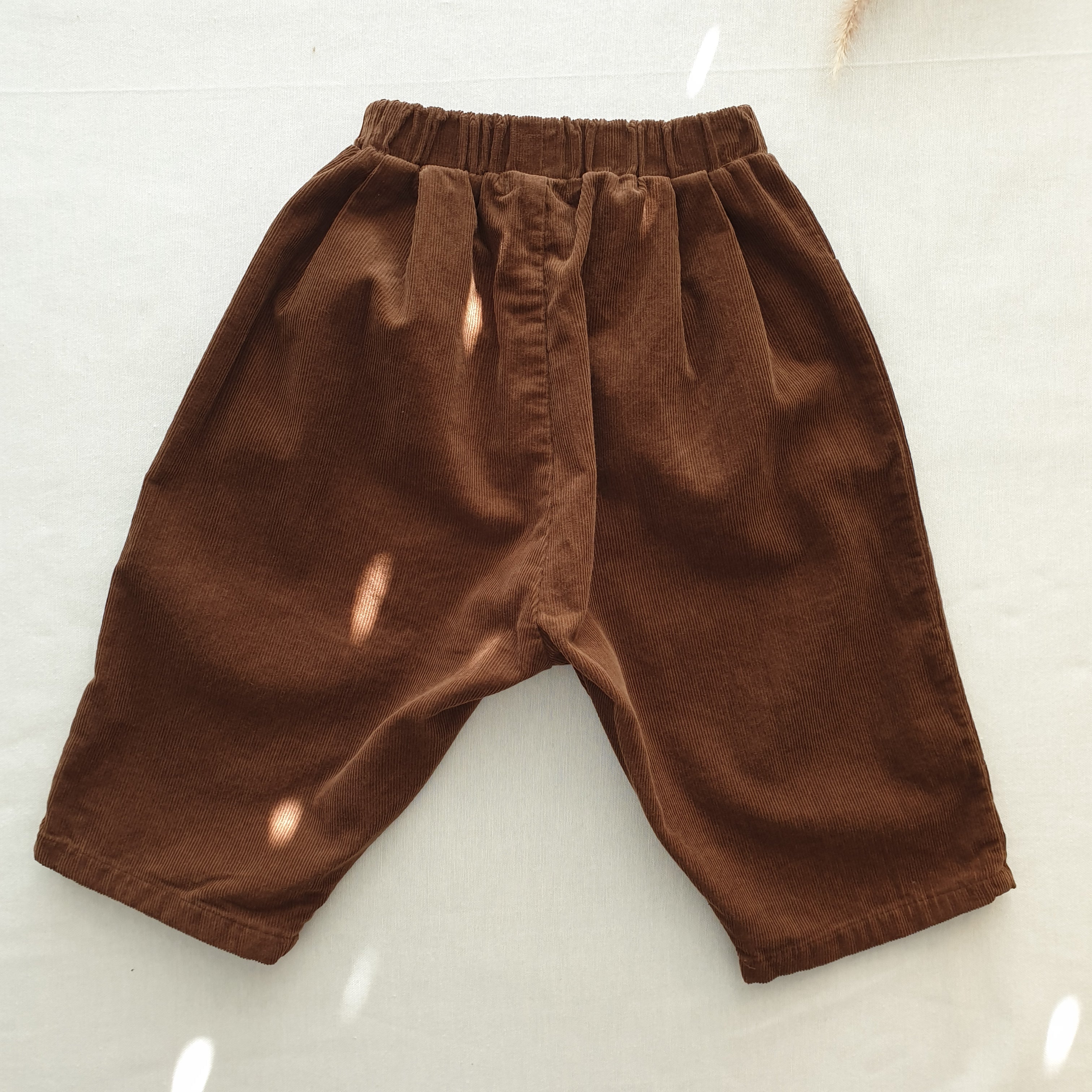 מכנסי קורדרוי רחבים (חום) - PaPeony