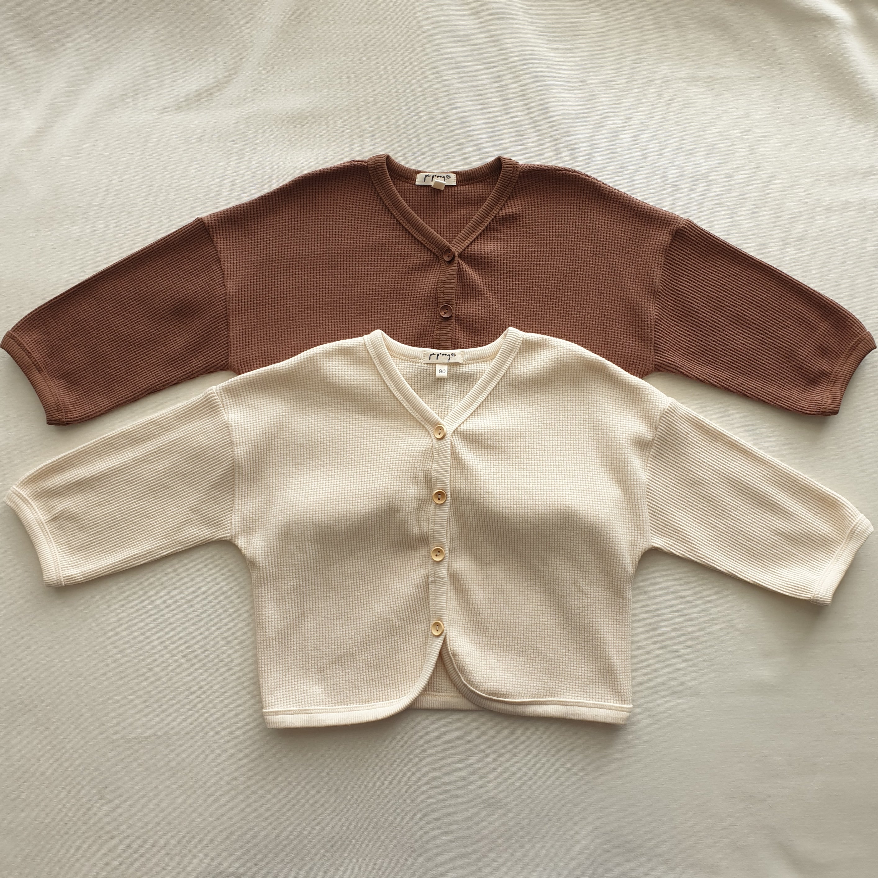 קרדיגן דק בד וופל (קפה) - PaPeony