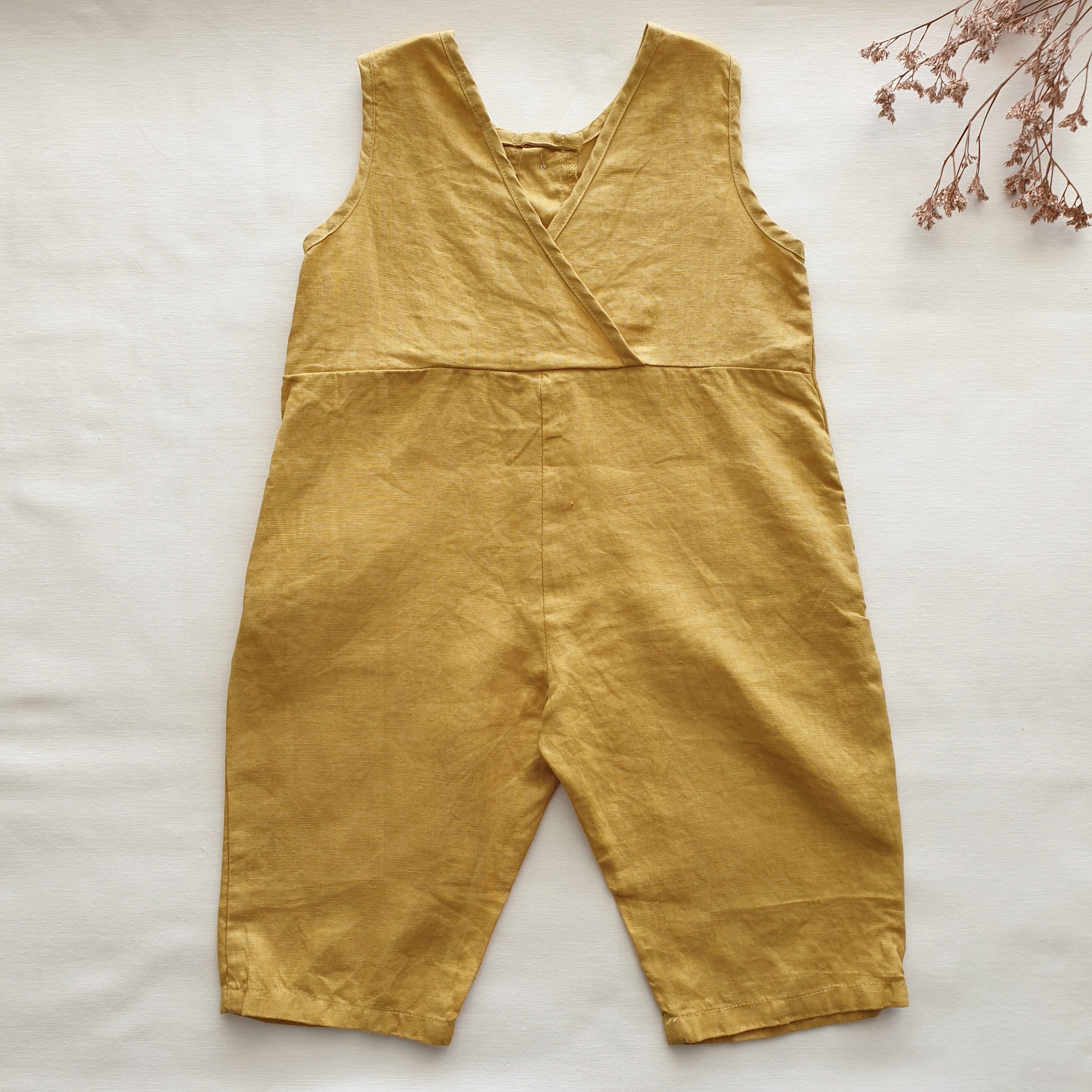 אוברול פשתן קיצי (חרדל) - PaPeony