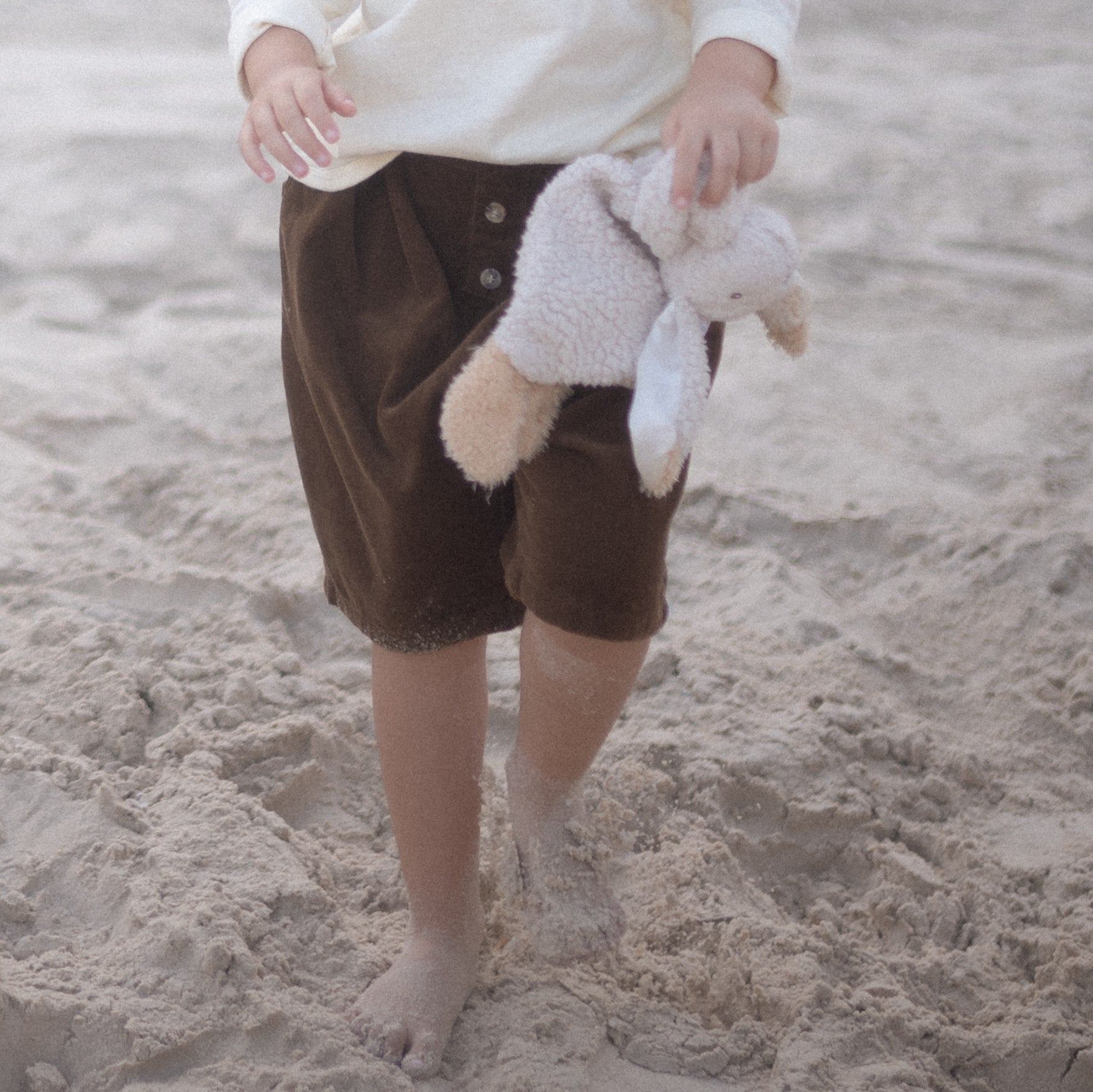 מכנסי ברמודה קורדרוי (חום) - PaPeony