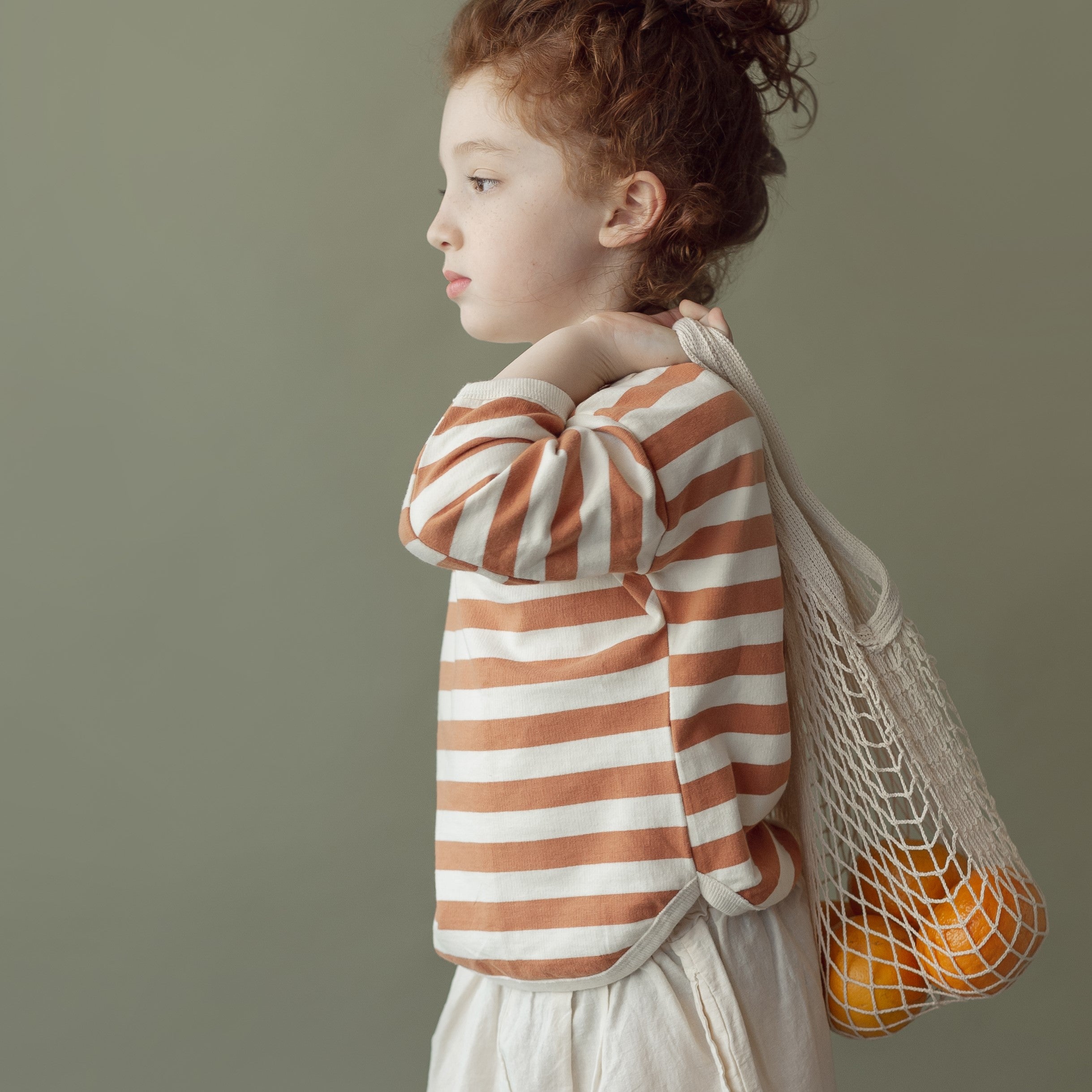 סווטשירט דק עם פסים (קאמל) - PaPeony