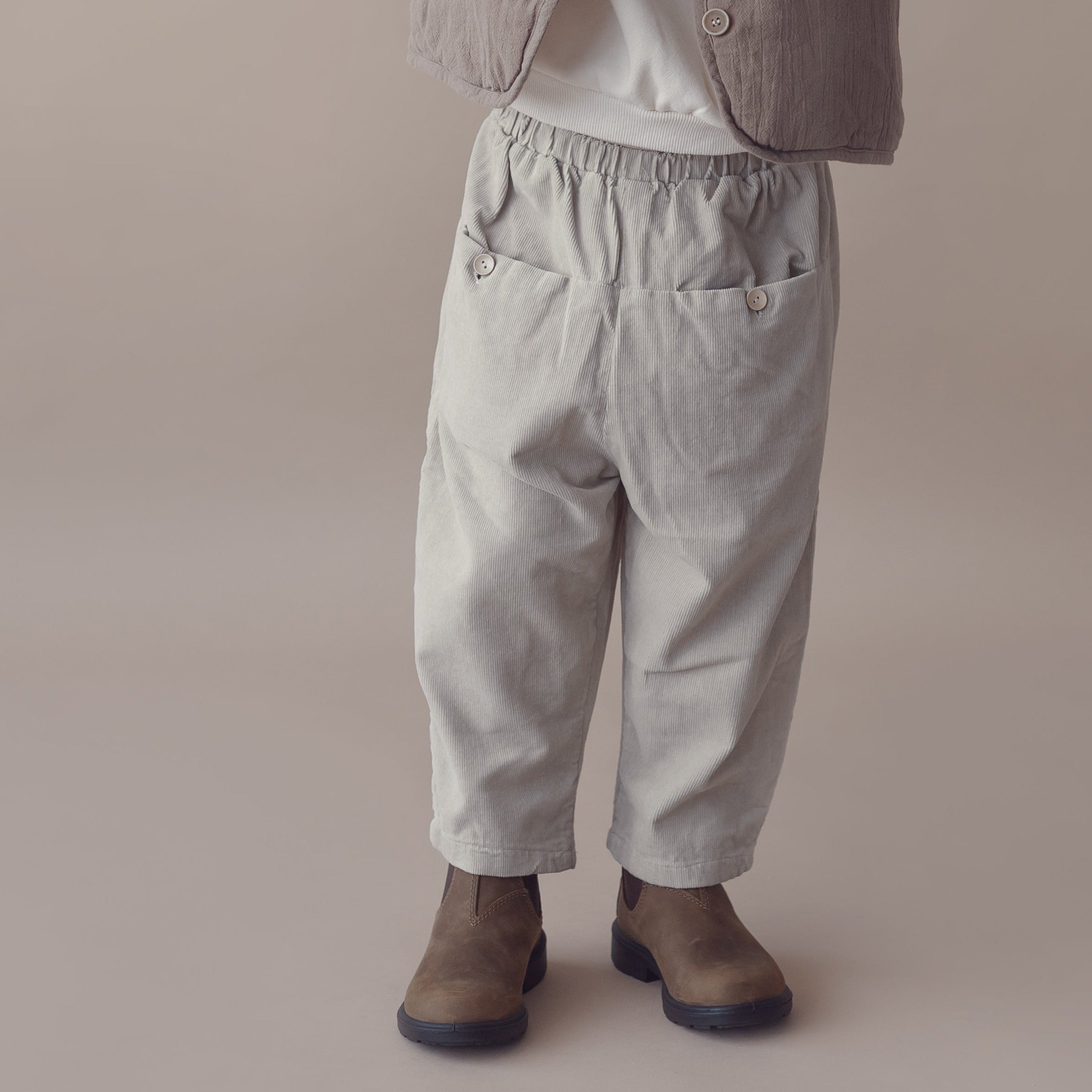 מכנסי קורדרוי רחבים (חום) - PaPeony