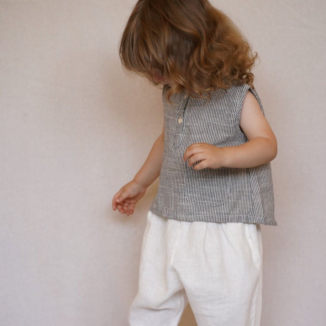 גופית פשתן עם שסע בגב (פס בזי) - PaPeony