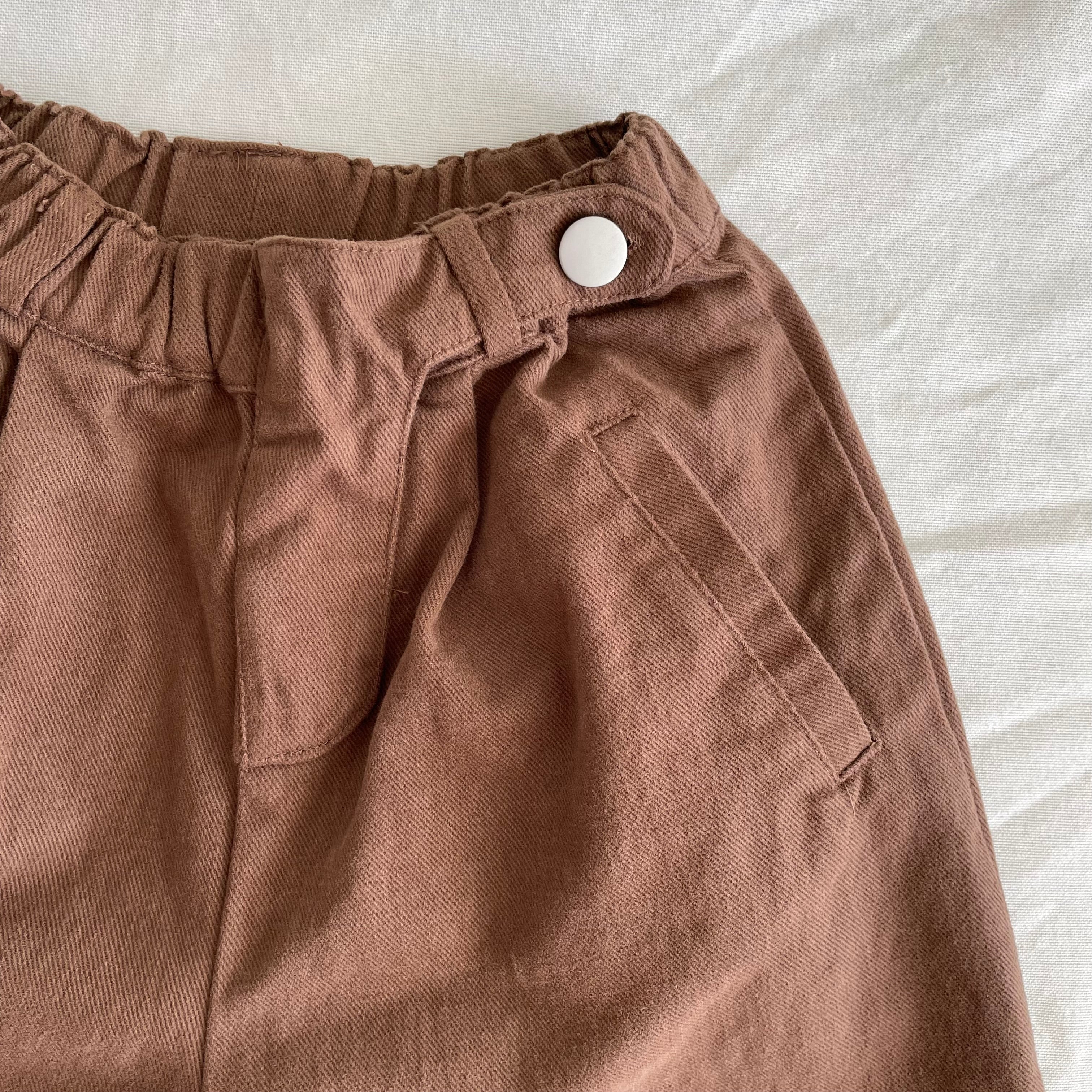 מכנס באגי רחב מבד ג'ינס קטיפתי - PaPeony