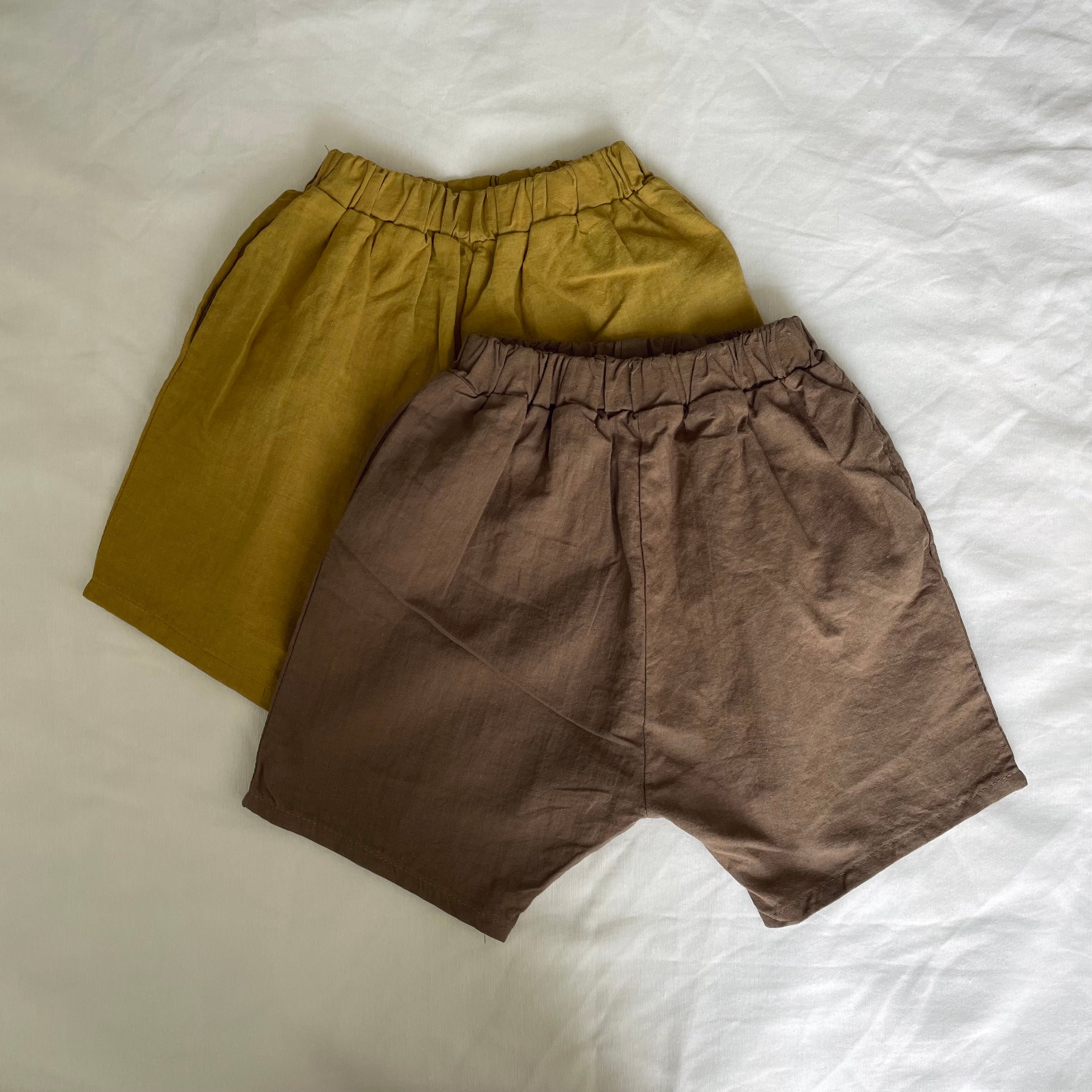 מכנסיים קצרים "עומר" (חרדל) - PaPeony