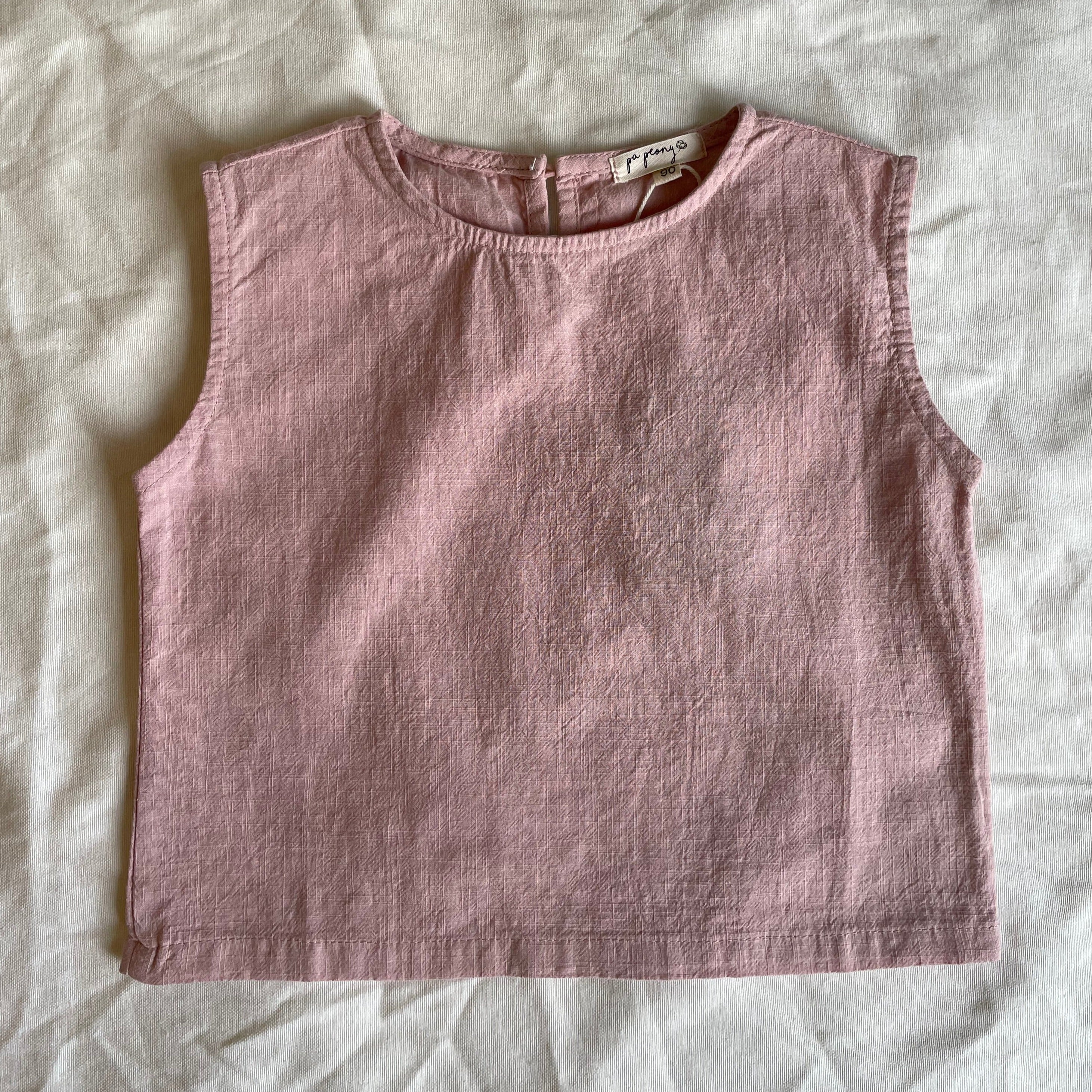 גופיית אריג גזרה קלאסית (ורוד) - PaPeony