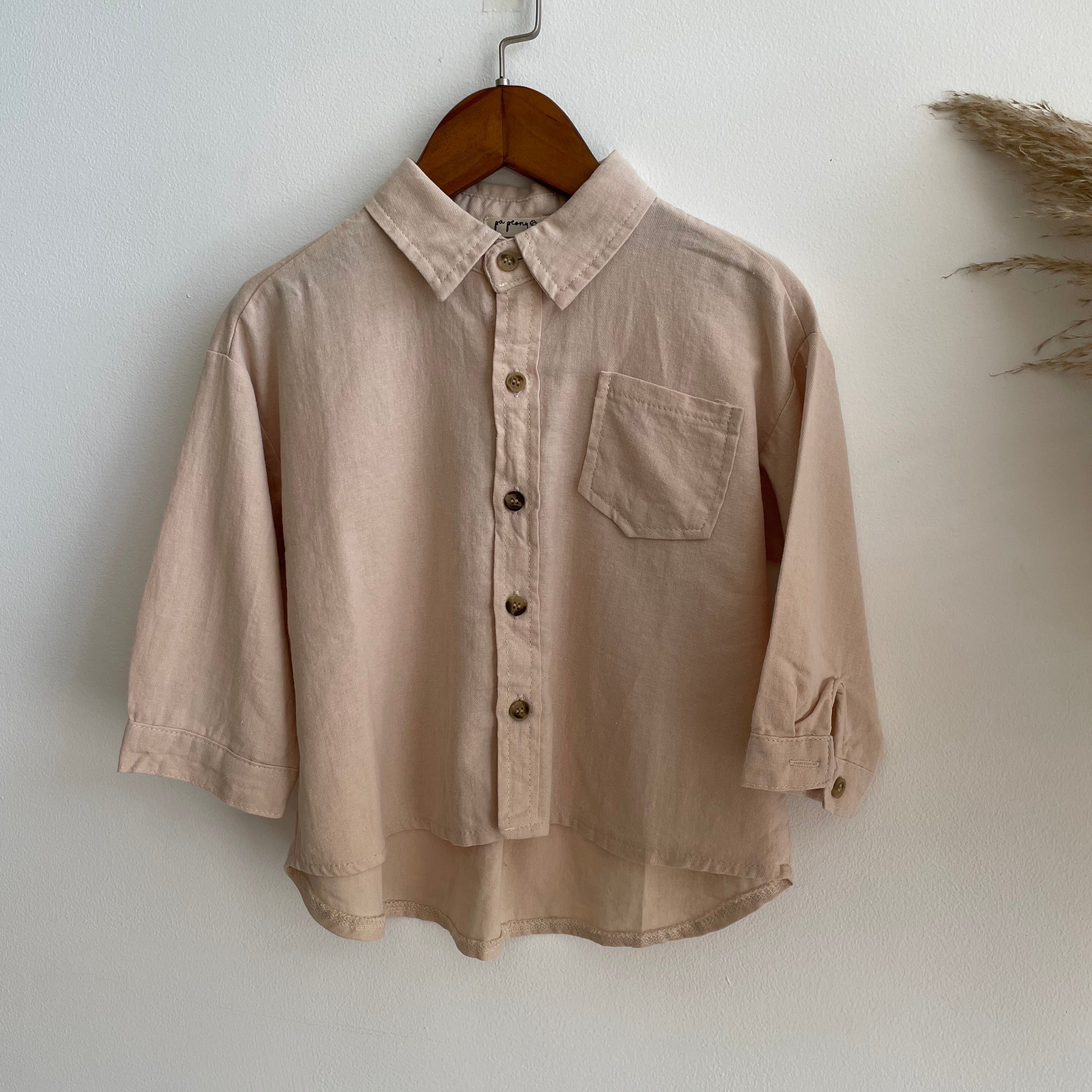 חולצה מכופתרת מורחבת מאחור - PaPeony