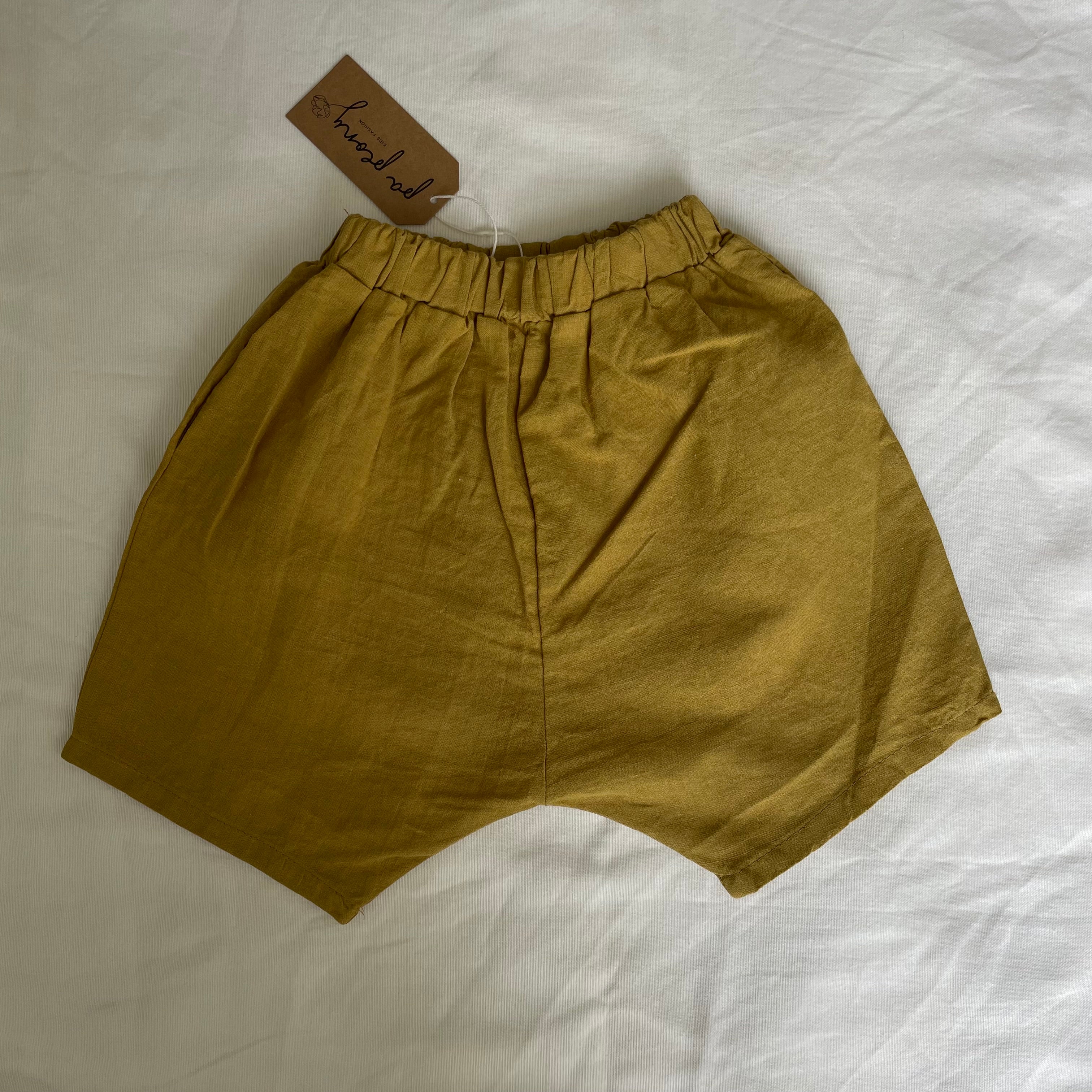 מכנסיים קצרים "עומר" (חרדל) - PaPeony