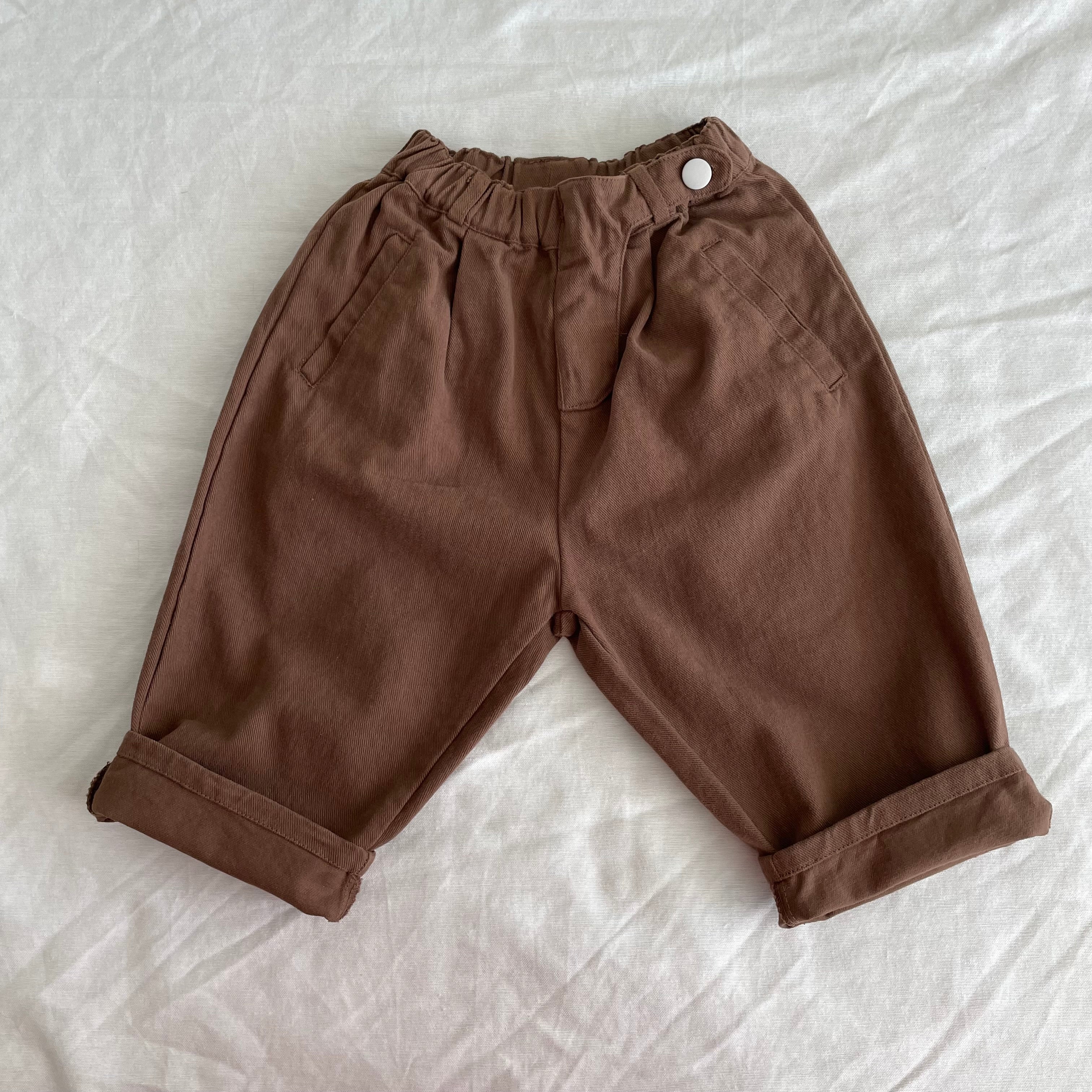 מכנס באגי רחב מבד ג'ינס קטיפתי - PaPeony