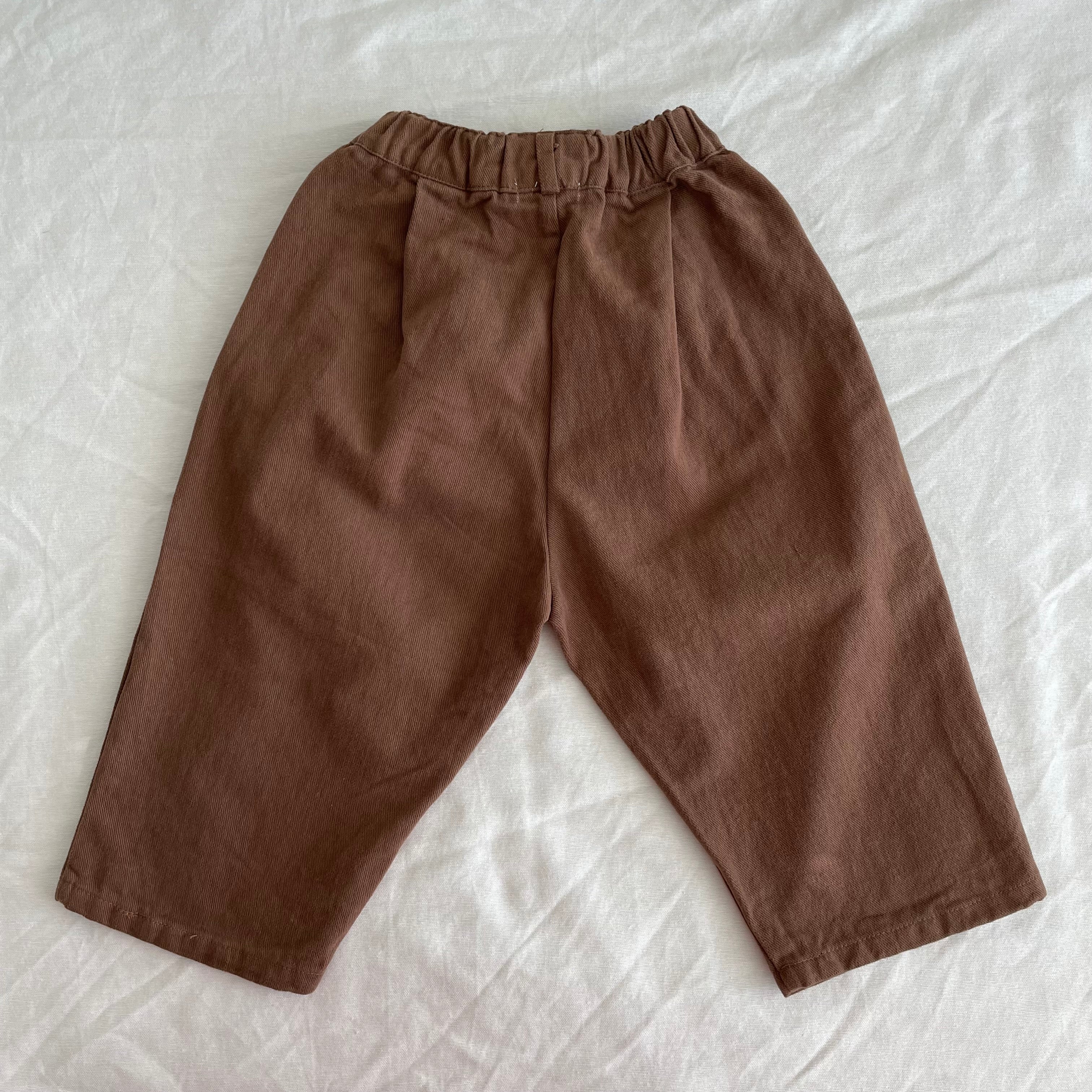 מכנס באגי רחב מבד ג'ינס קטיפתי - PaPeony