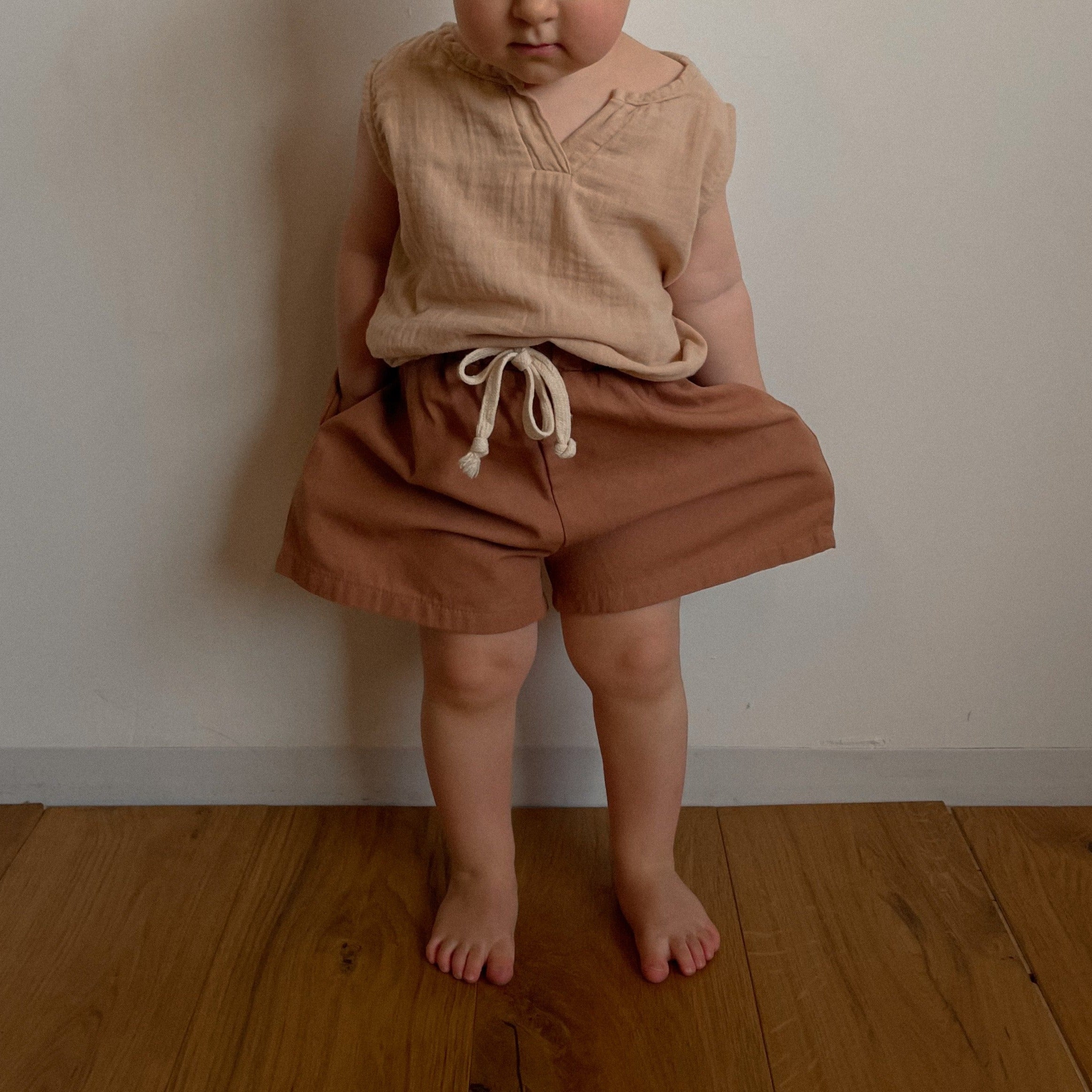 מכנס קצר מתרחב "אורלי" (טרקוטה) - PaPeony