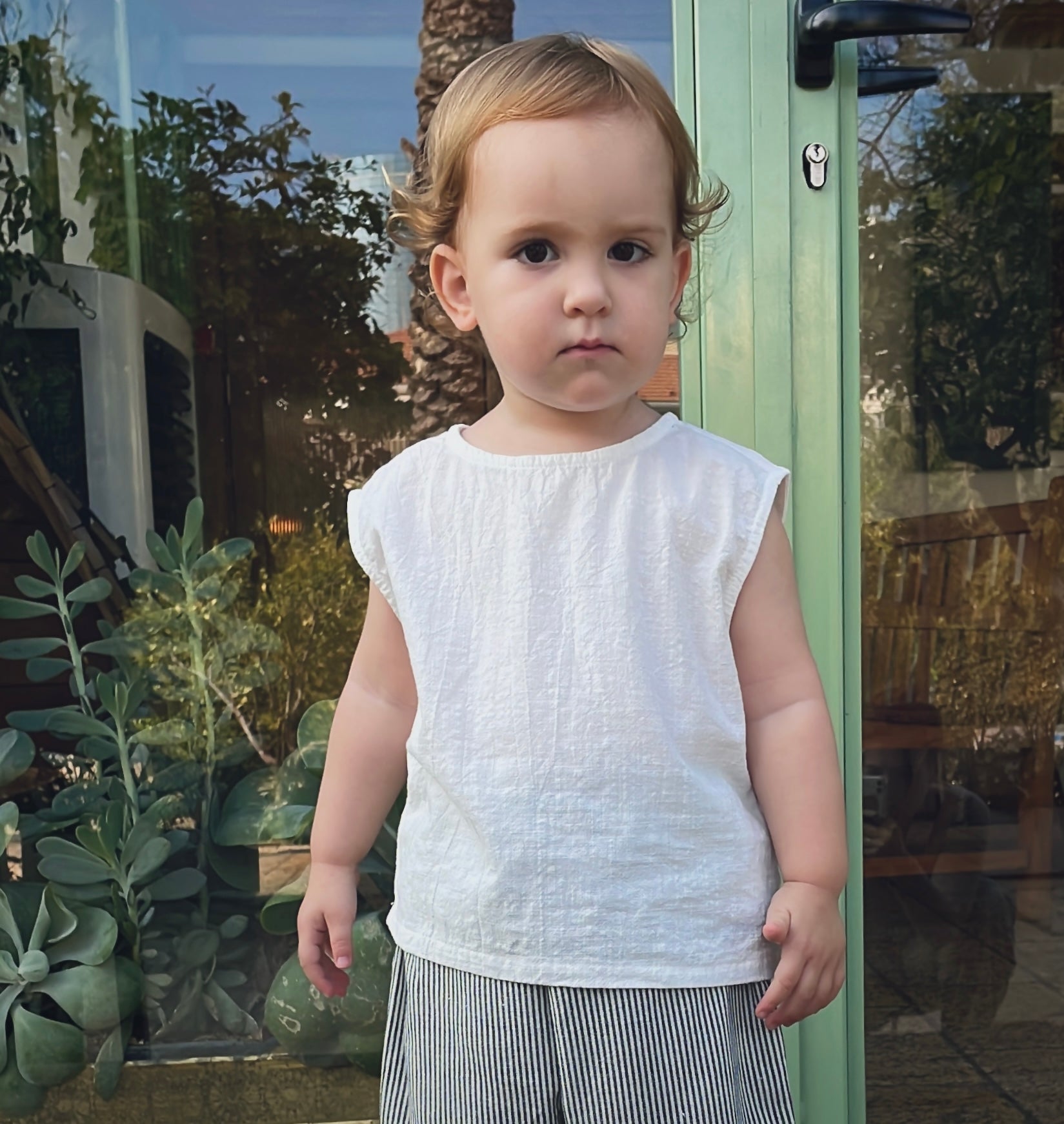 גופיית אריג "קים" (לבן) - PaPeony