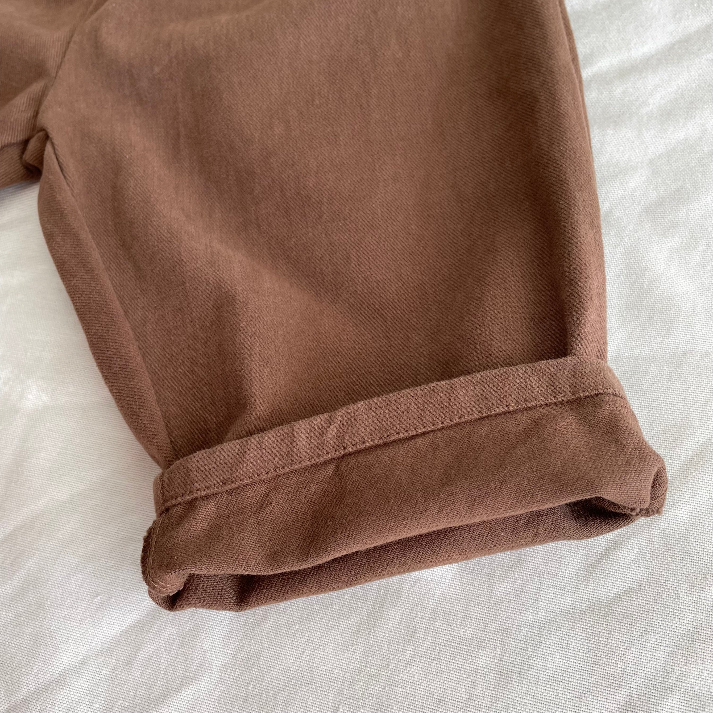 מכנס באגי רחב מבד ג'ינס קטיפתי - PaPeony