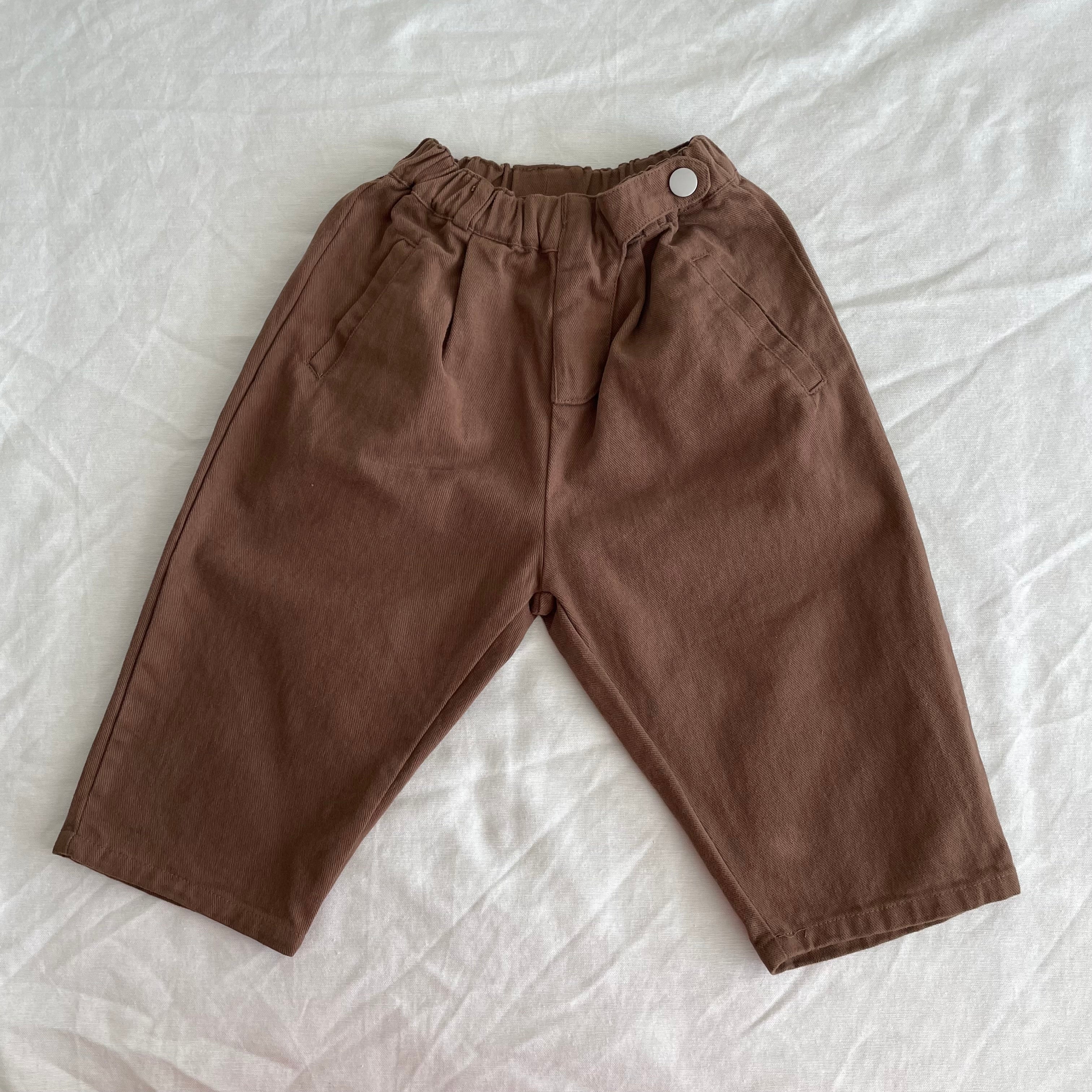 מכנס באגי רחב מבד ג'ינס קטיפתי - PaPeony