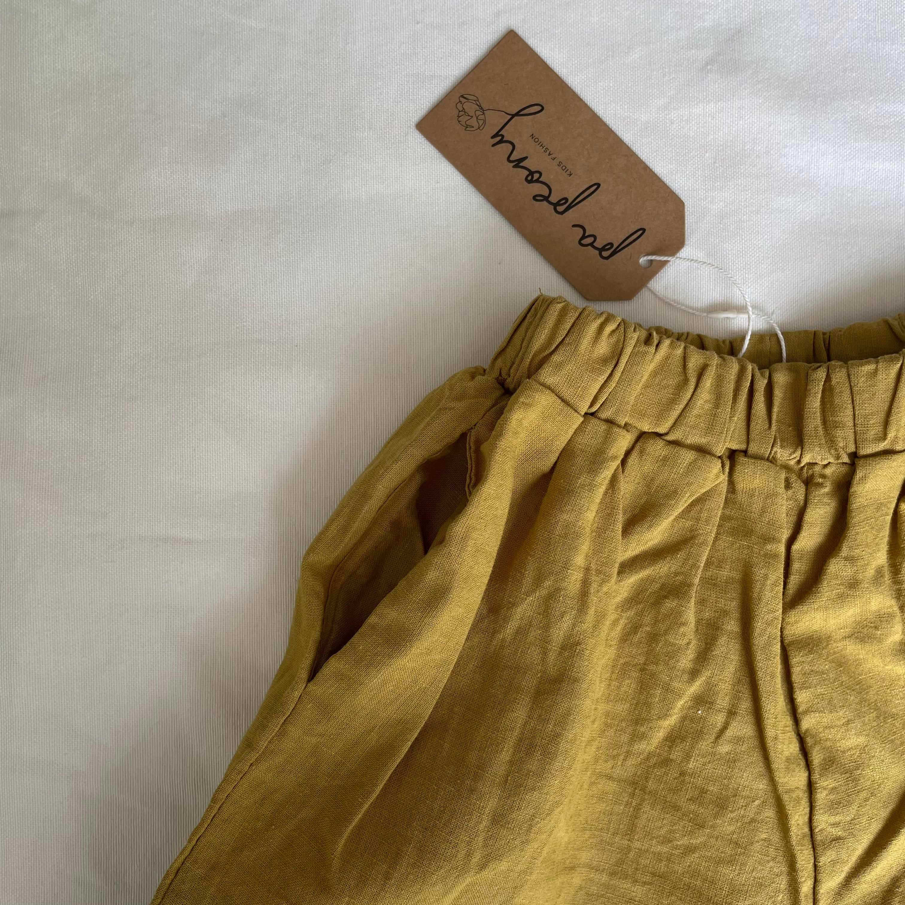 מכנסיים קצרים "עומר" (חרדל) - PaPeony