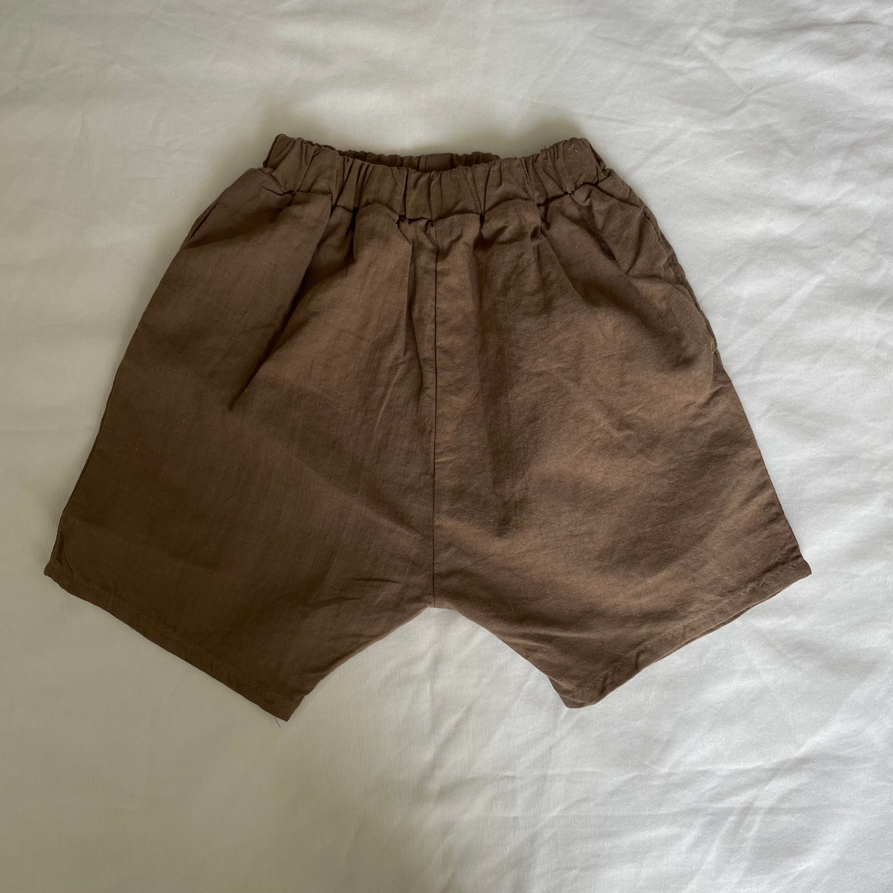 מכנסיים קצרים "עומר" (חקי כהה) - PaPeony