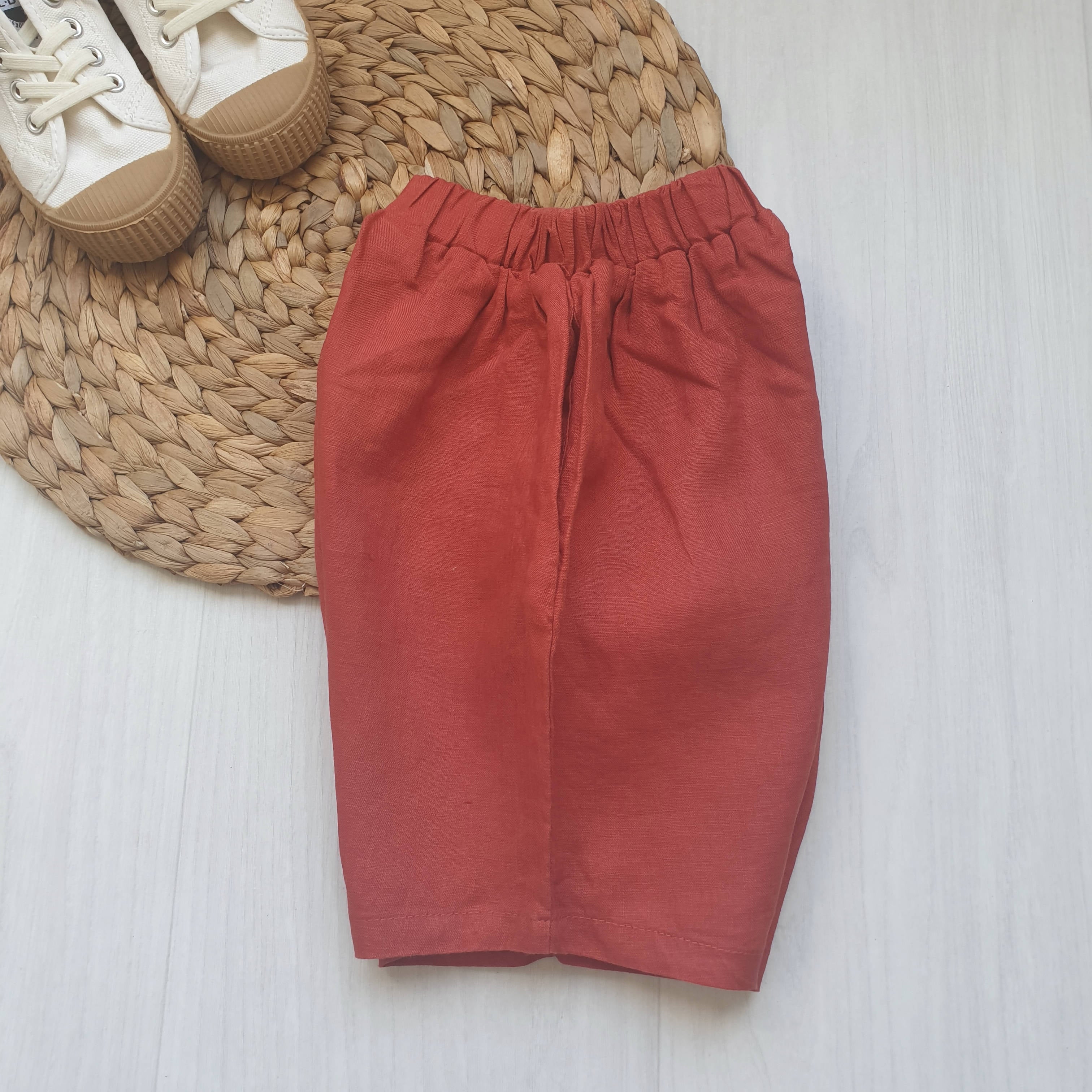 מכנסיים קצרים צבעוניים (אדום-כתום) - PaPeony
