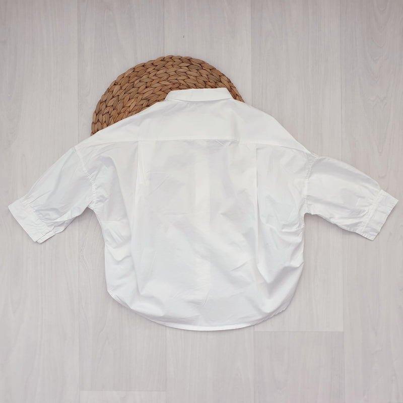 חולצה מכופתרת - עליונית (לבן) - PaPeony