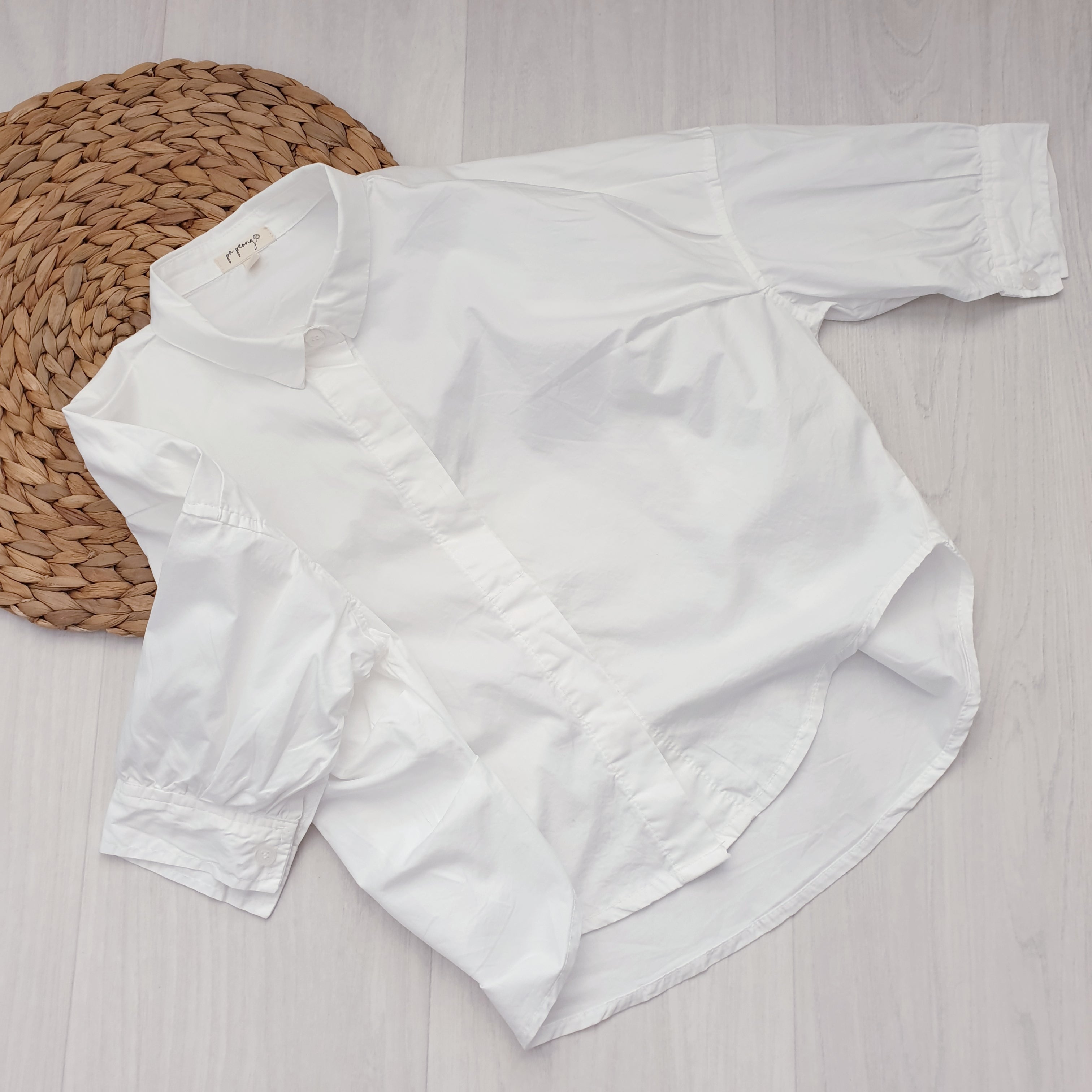 חולצה מכופתרת - עליונית (לבן) - PaPeony