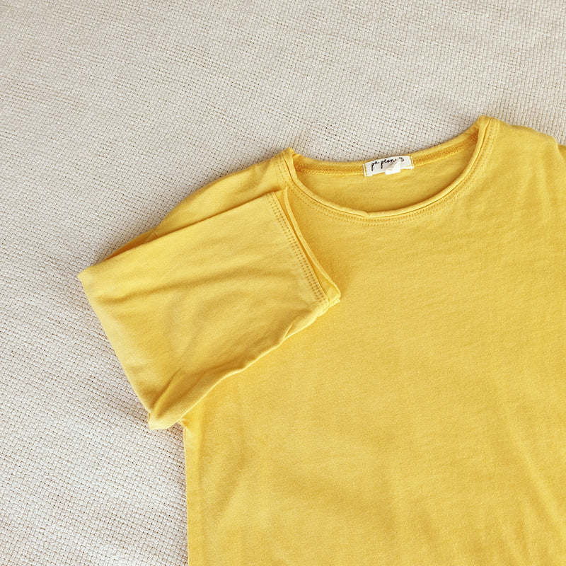 חולצת טי עם שוליים גולמיים (צהוב) - PaPeony